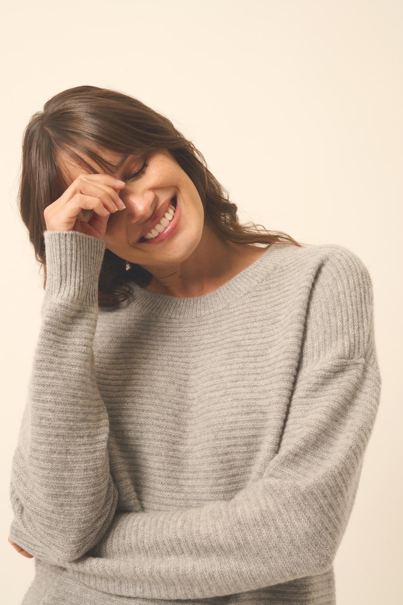 LOUNA round-neck sweater nuage chiné