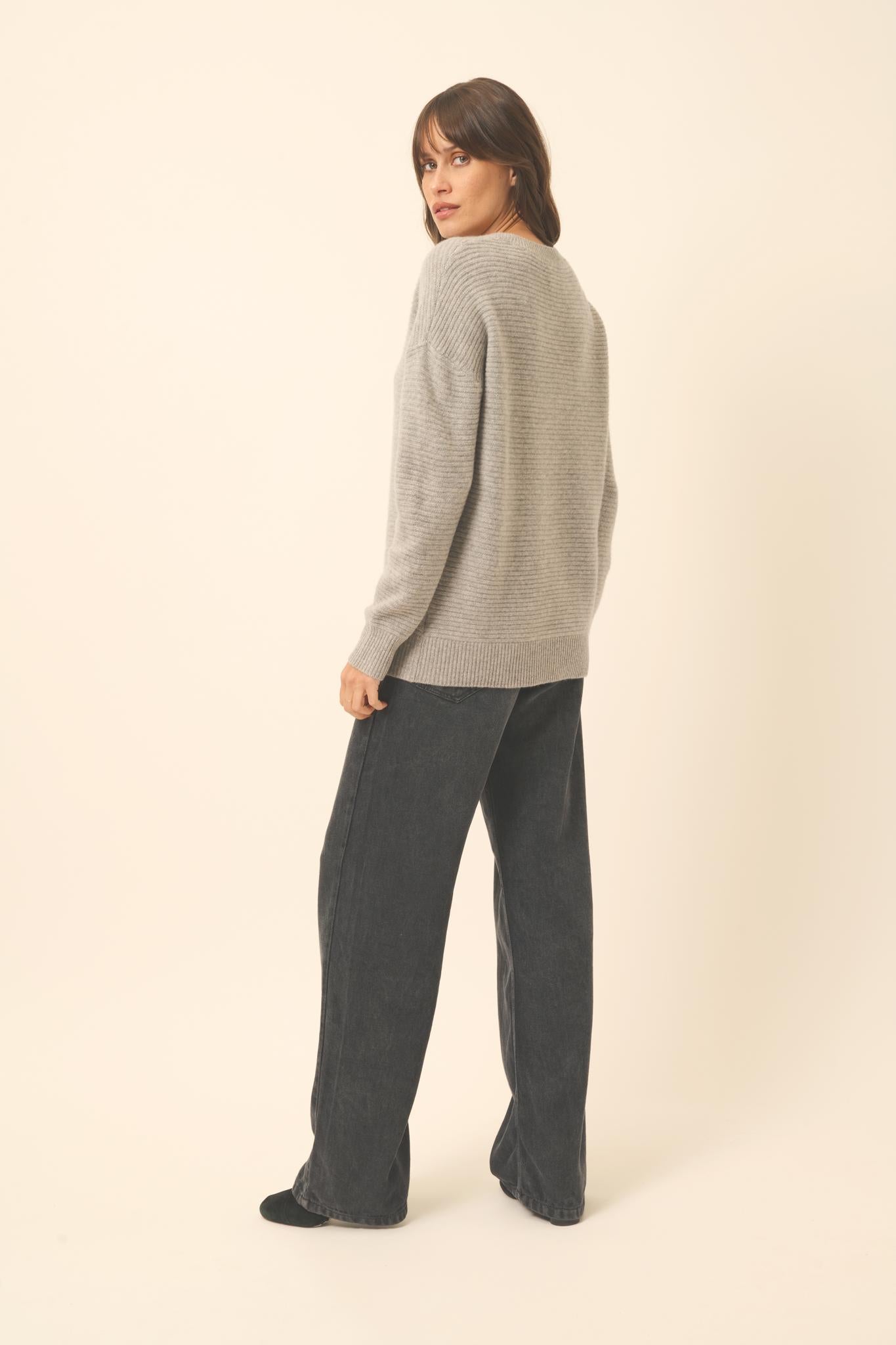 LOUNA round-neck sweater nuage chiné