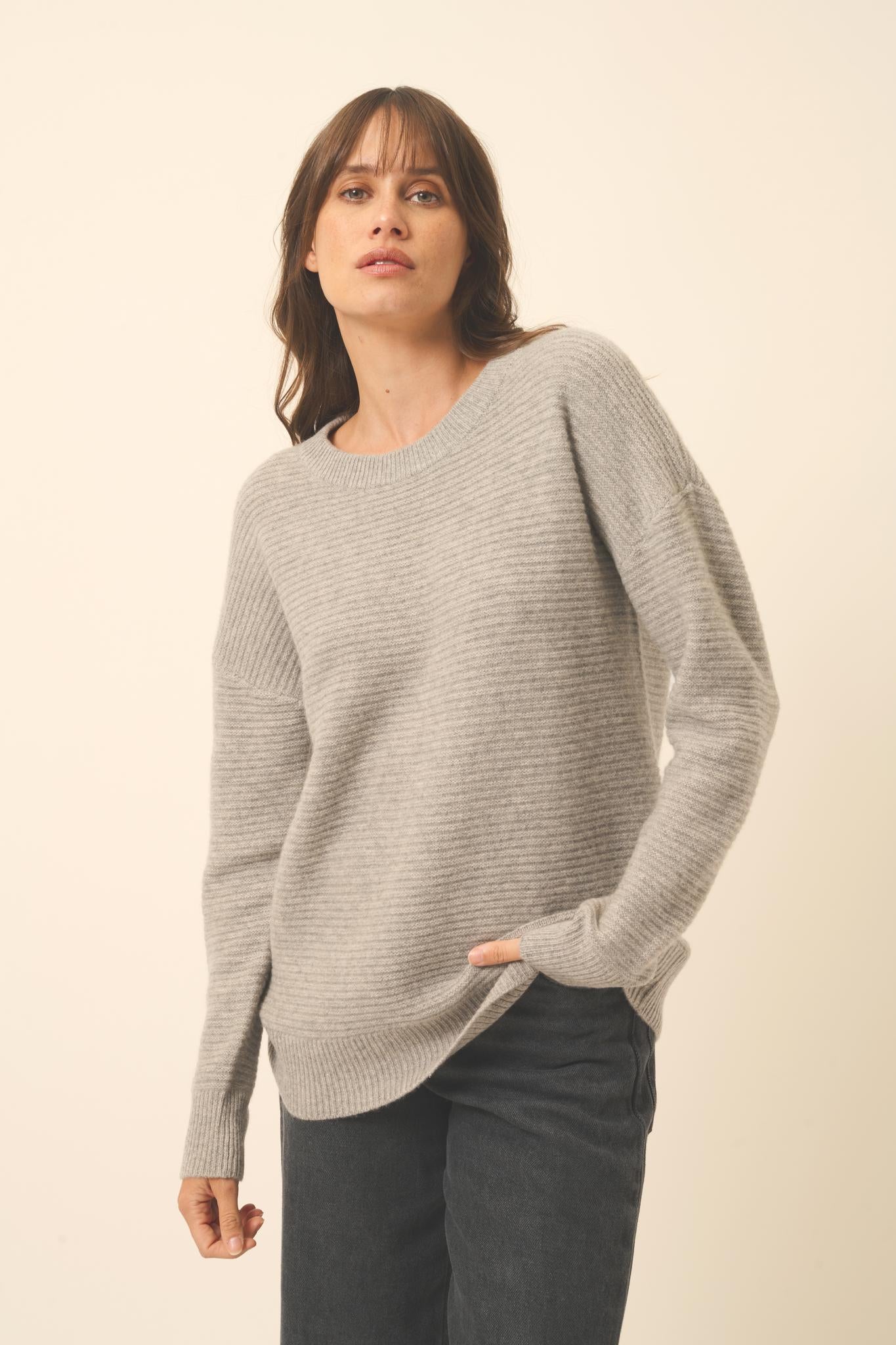 LOUNA round-neck sweater nuage chiné