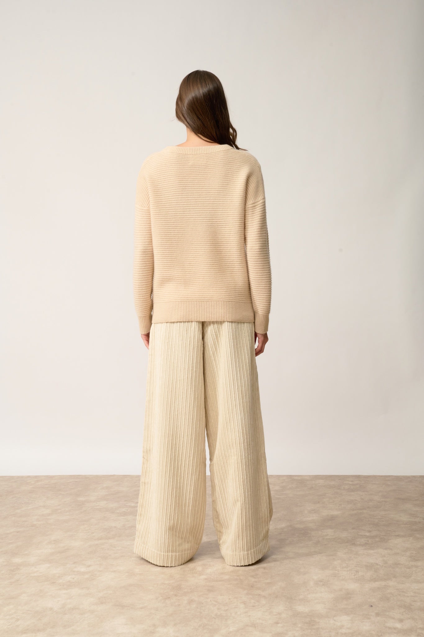 LOUNA pull col rond sable