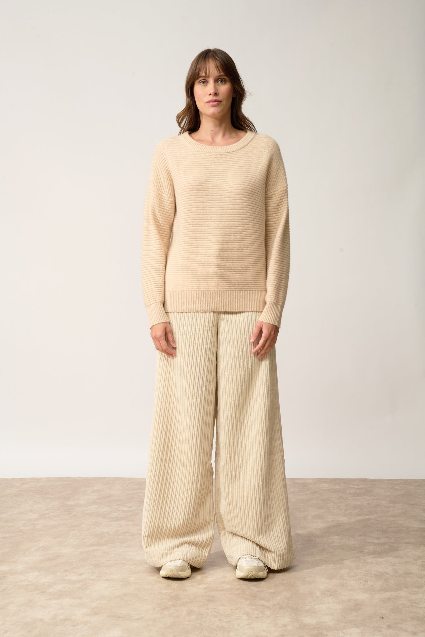 LOUNA pull col rond sable