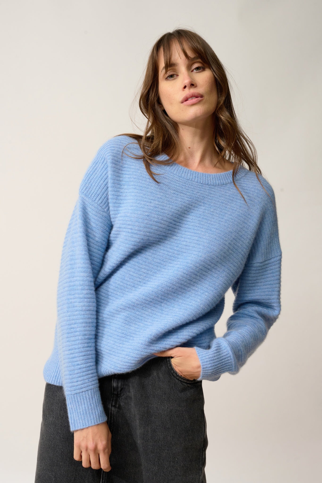 LOUNA pull col rond sky