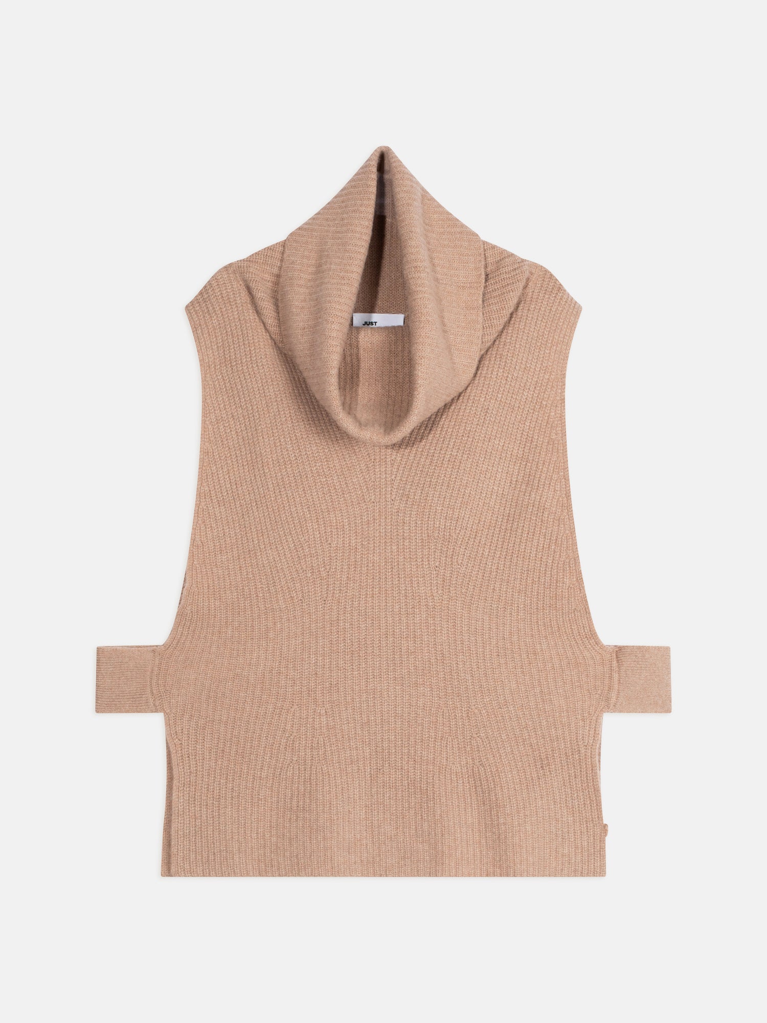LOU mottled camel turtleneck cape