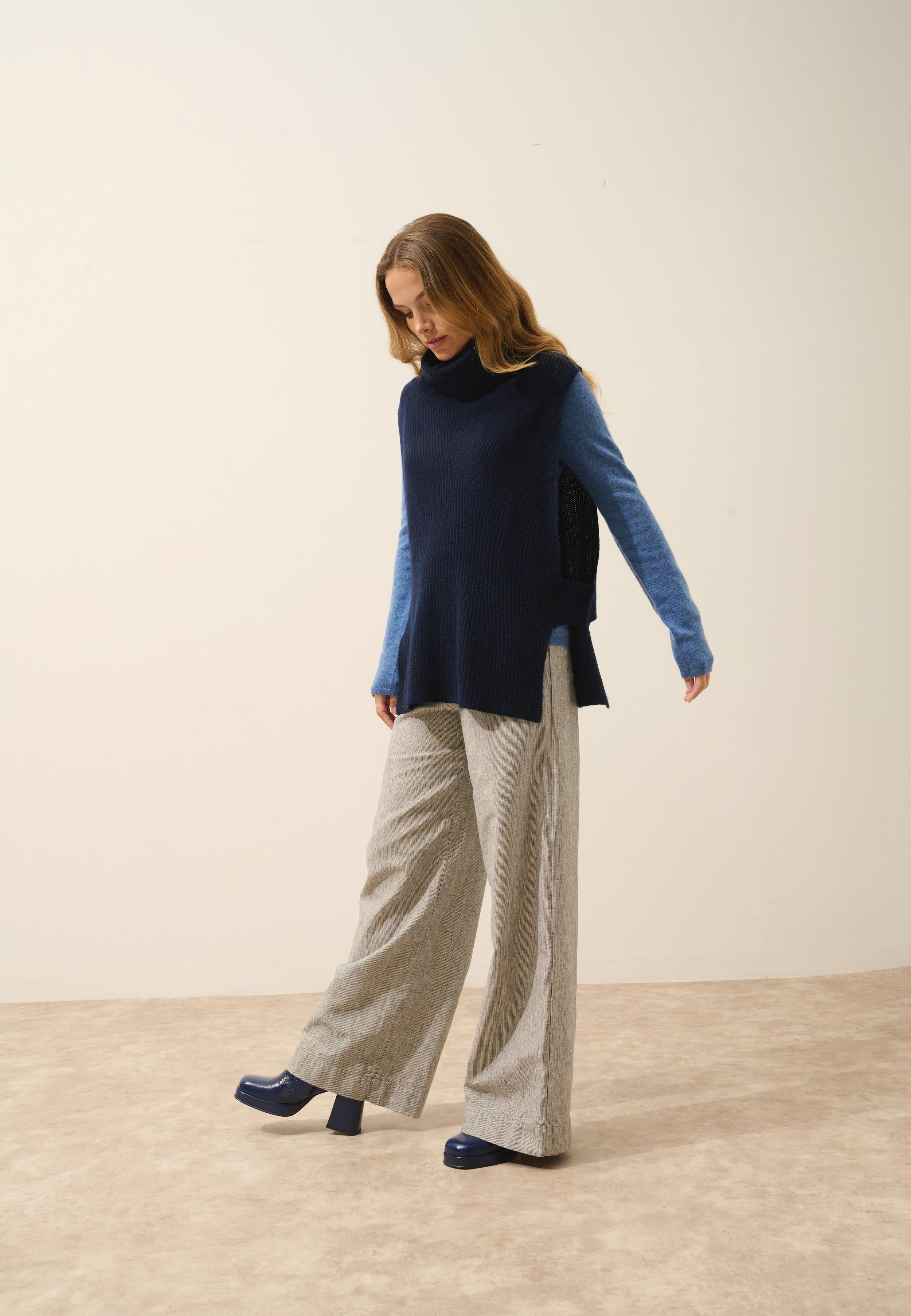 LOU cape col roulé navy