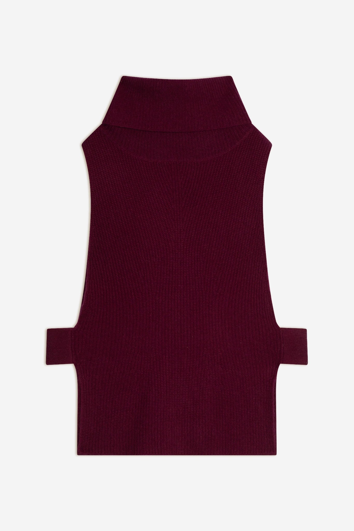 lou cape col roulé sans manches 4 fils bordeaux