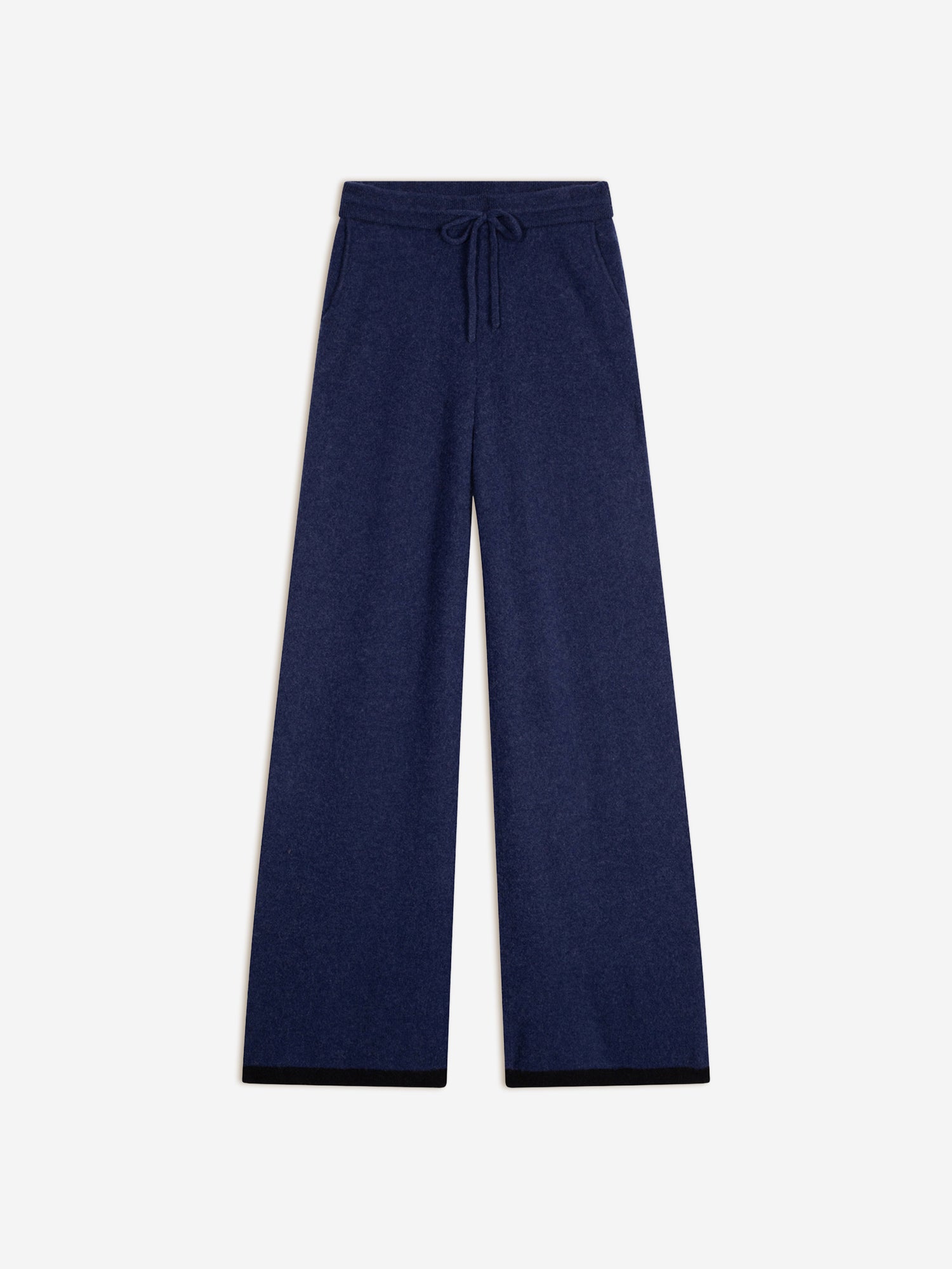 LUCIANA pantalon large bi-color bleu nuit/noir