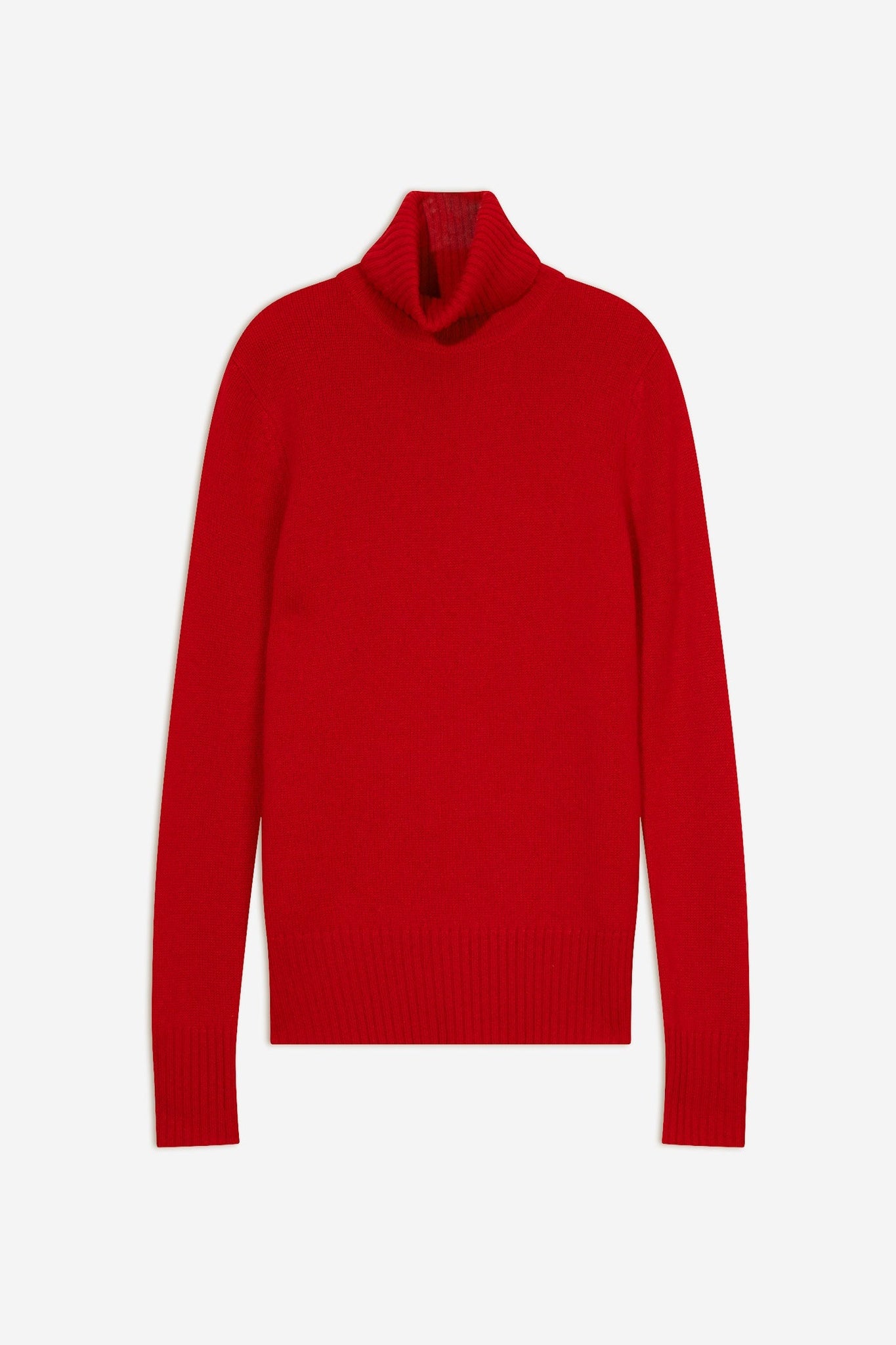 LUCIE pull col roulé rouge