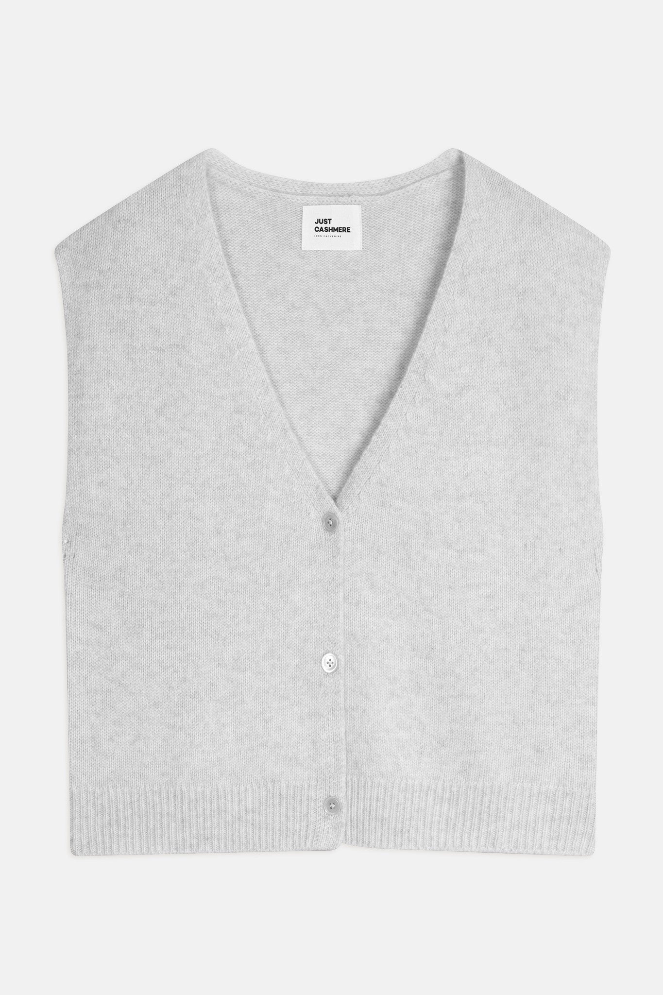 lucinda cardigan col v sans manches 6 fils gris perle chiné