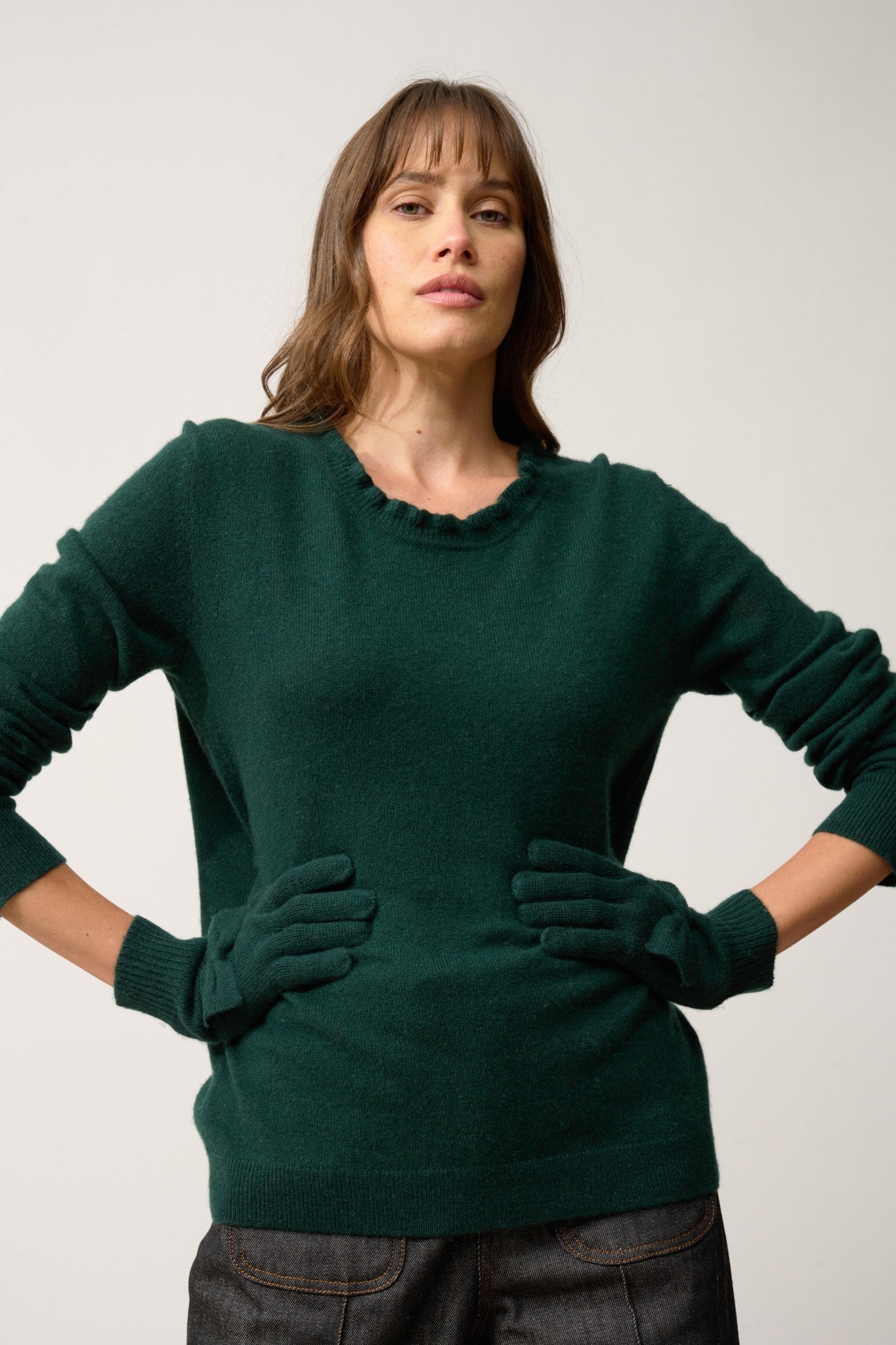 lucy gants 4 fils cyprès 100% cachemire