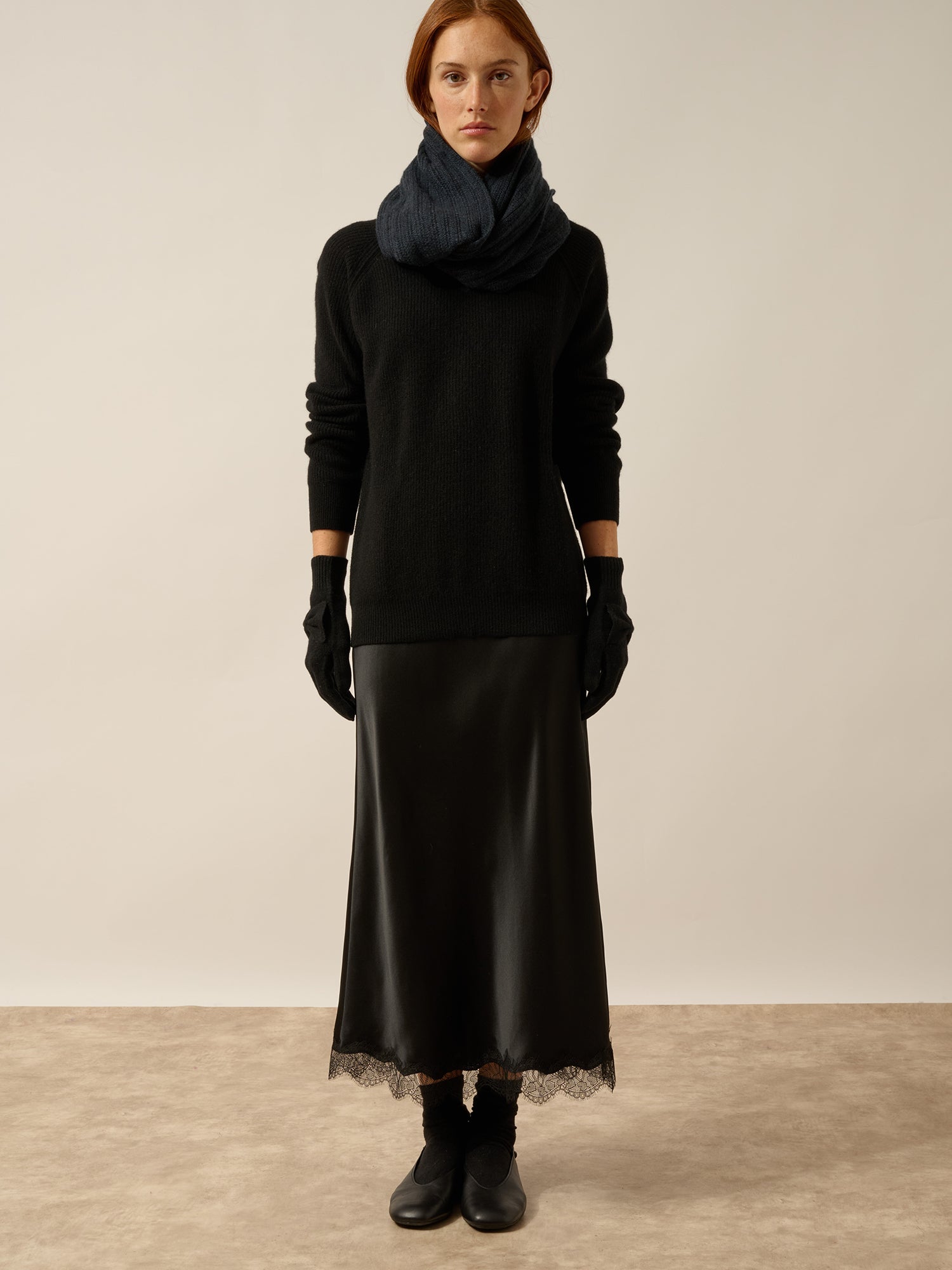 LUCY gants 4 fils noir