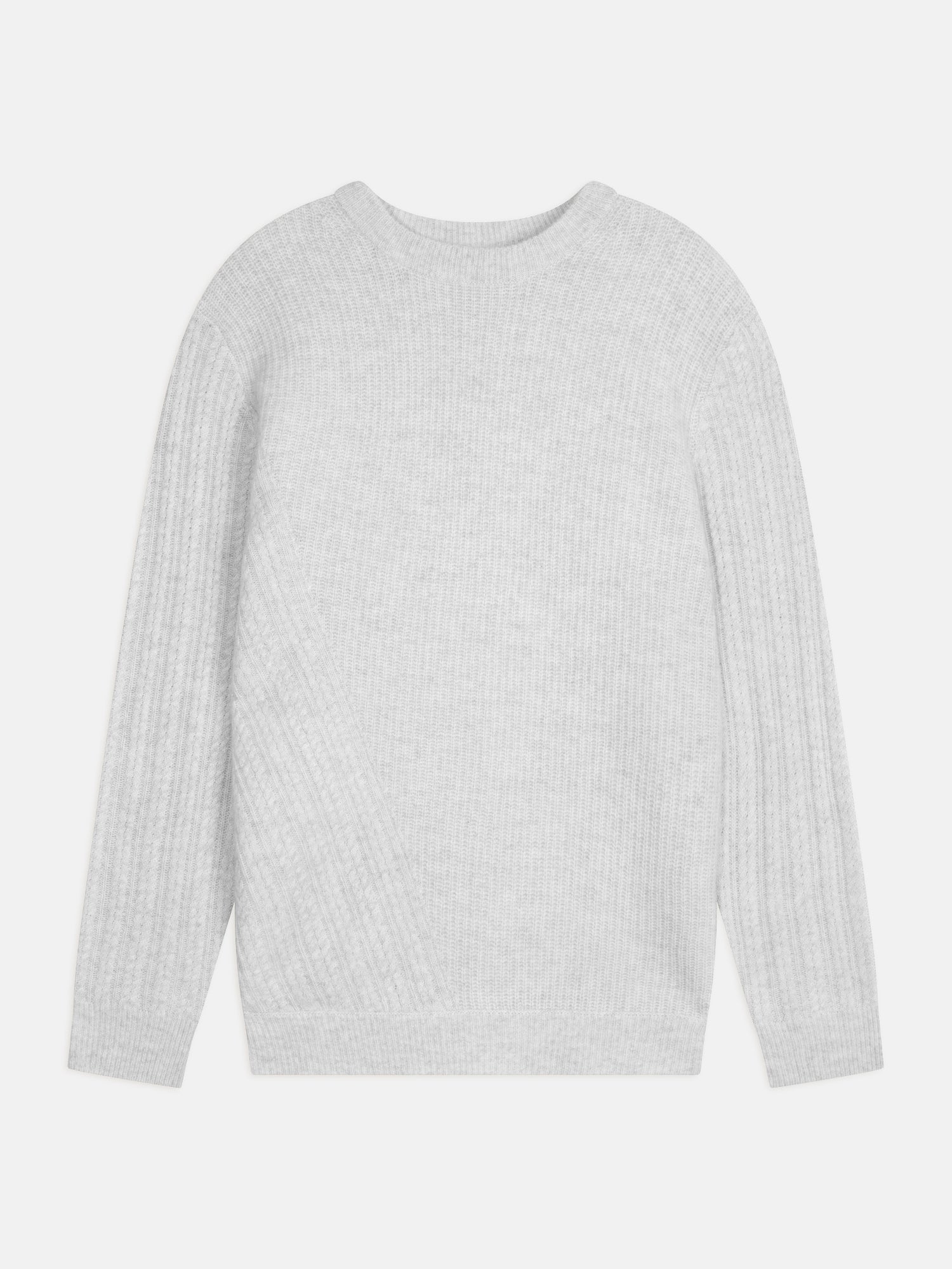 LUKKA pull col rond 4 fils gris perle chiné