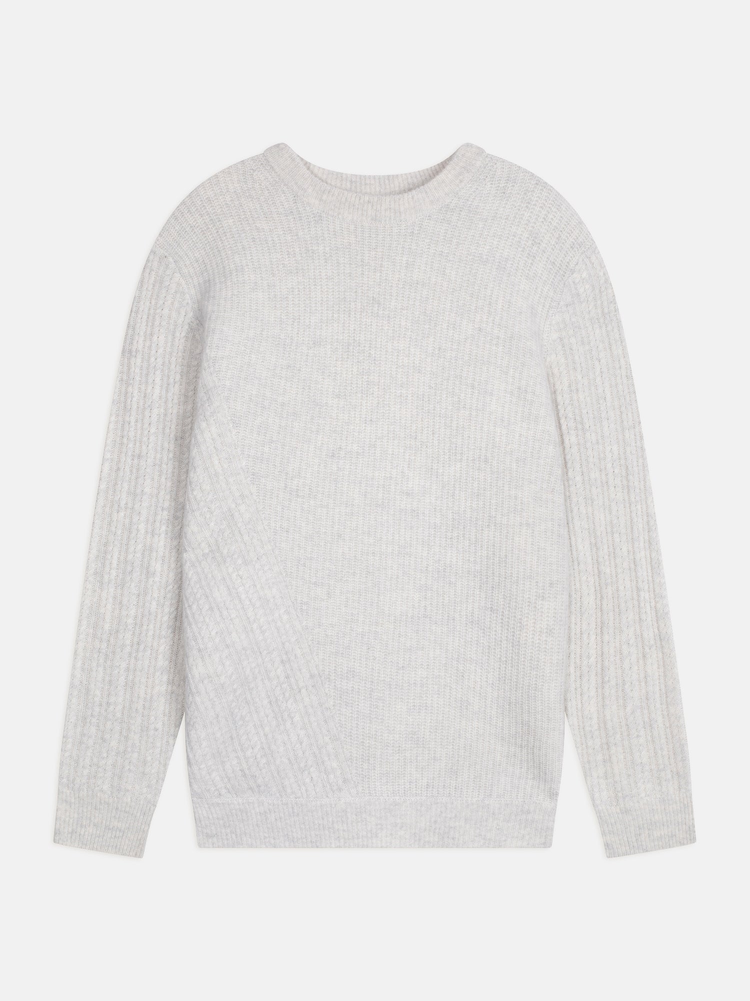 LUKKA pull col rond 4 fils gris perle chiné