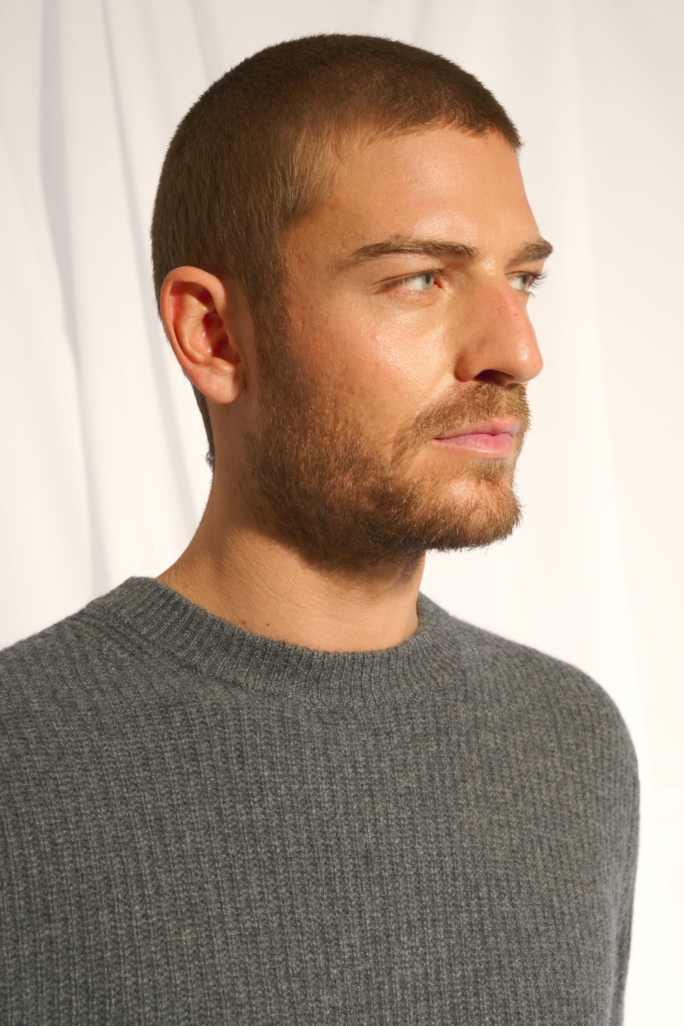 LUKKA round-neck sweater anthracite mottled