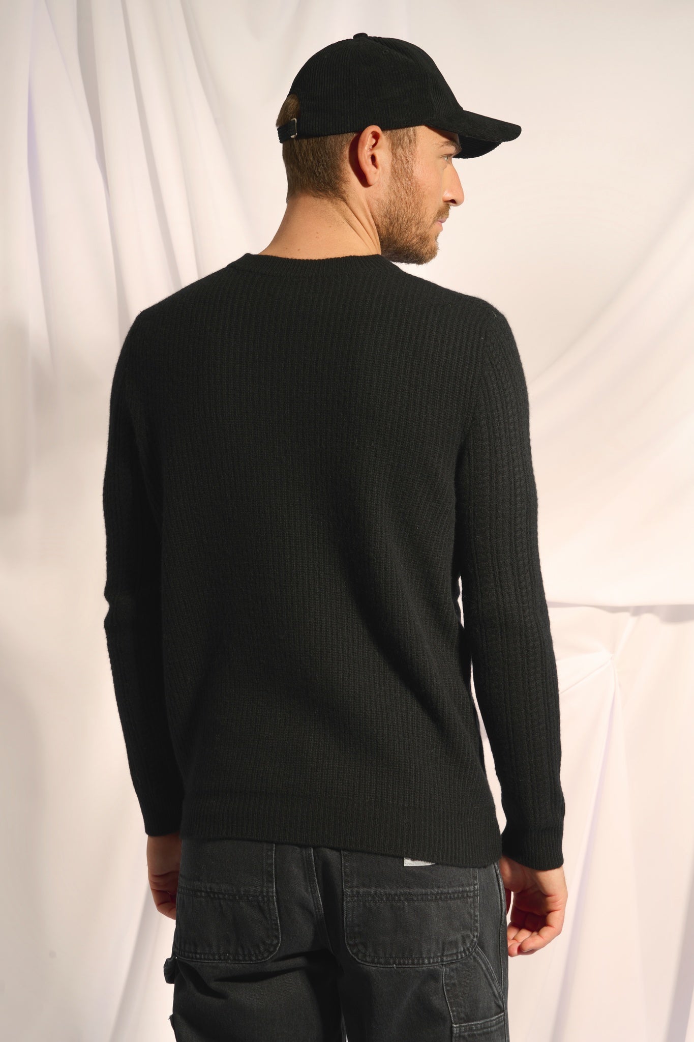 LUKKA pull col rond noir