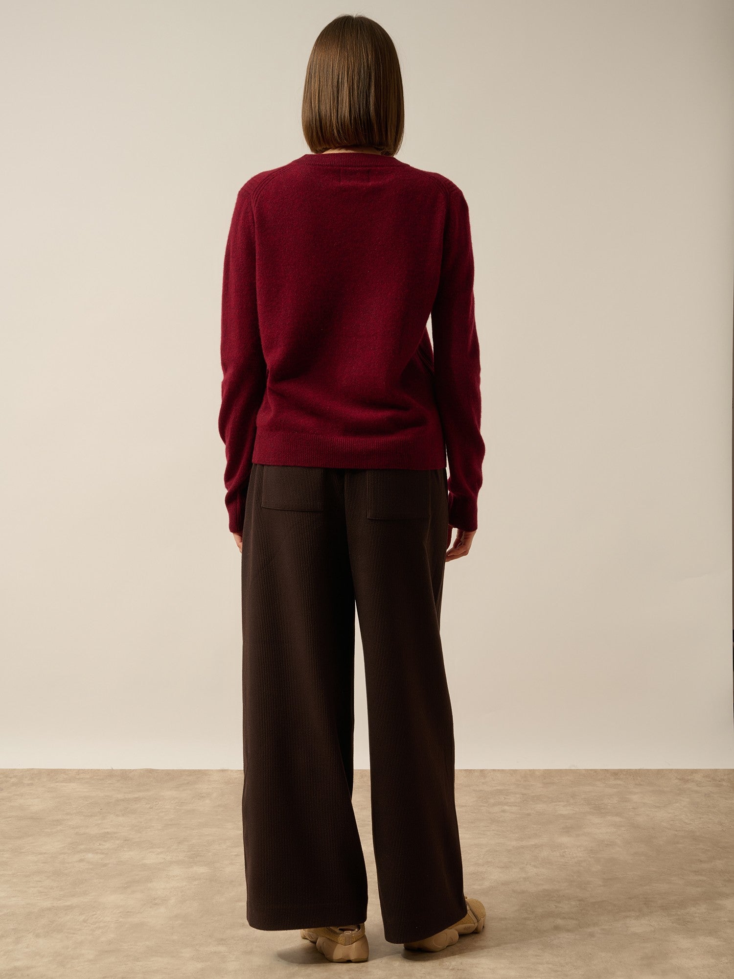 Lunera round neck sweater in cranberry heather