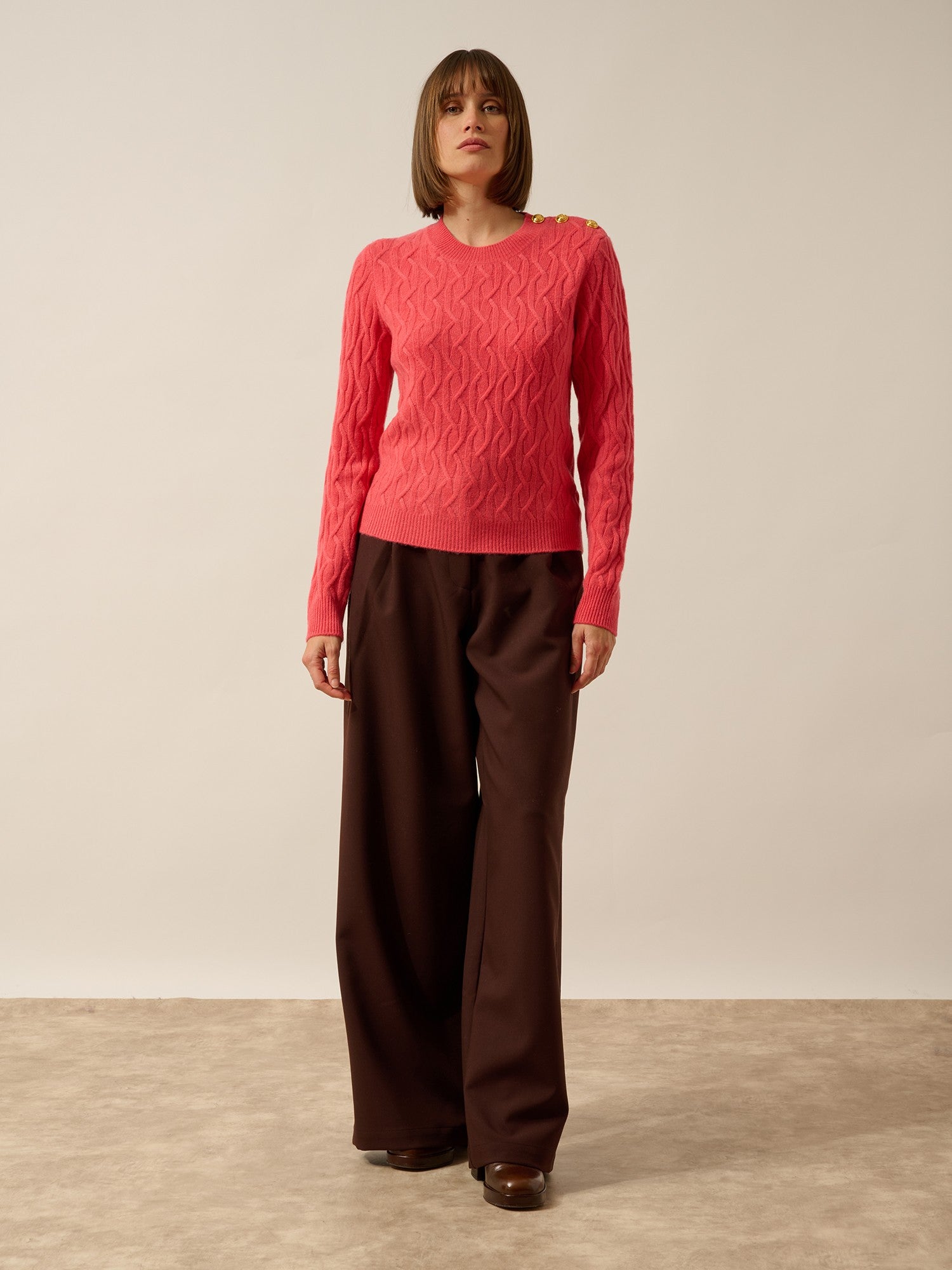 lynd pull col rond corail