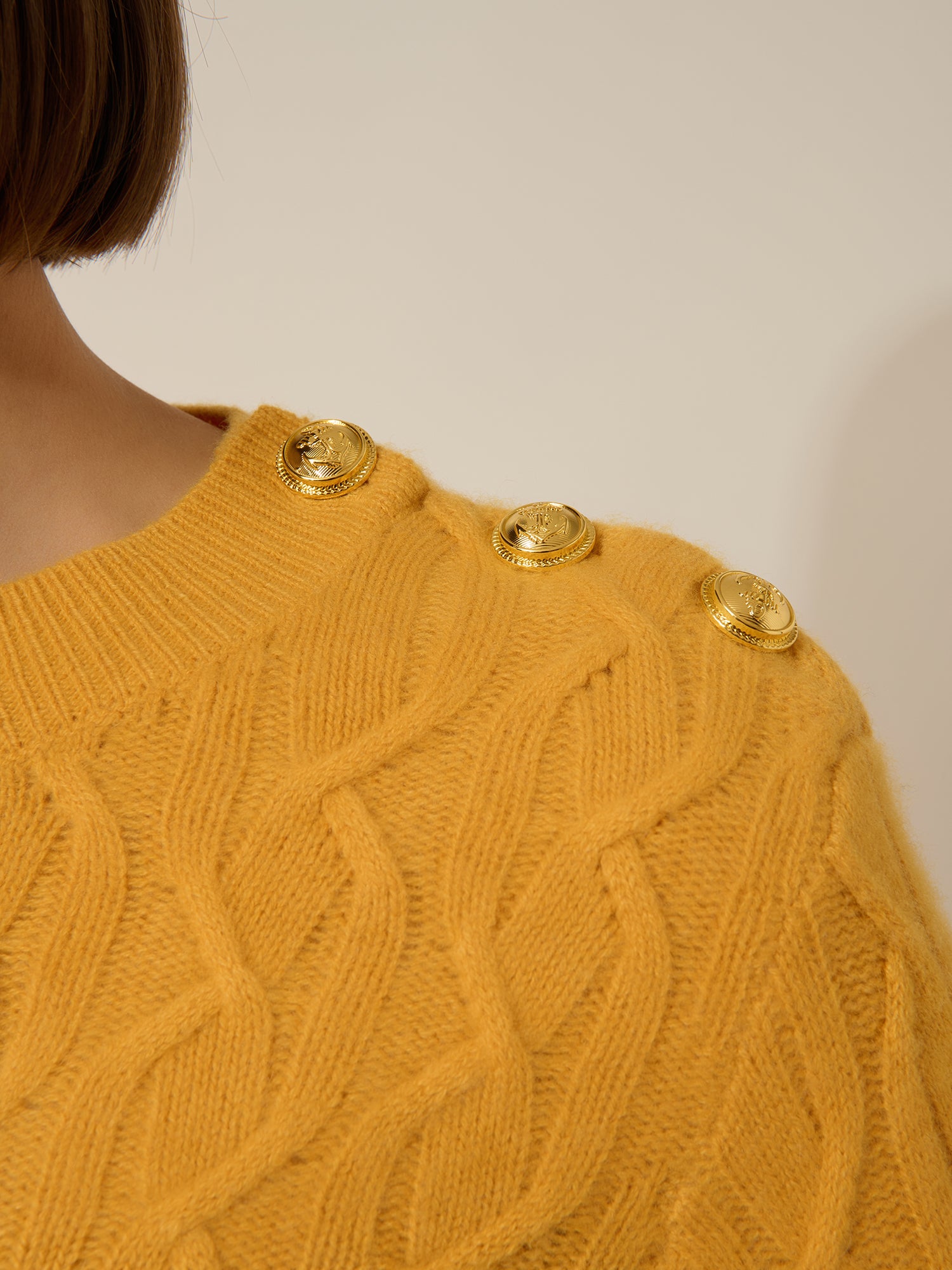 LYND pull col rond curcuma