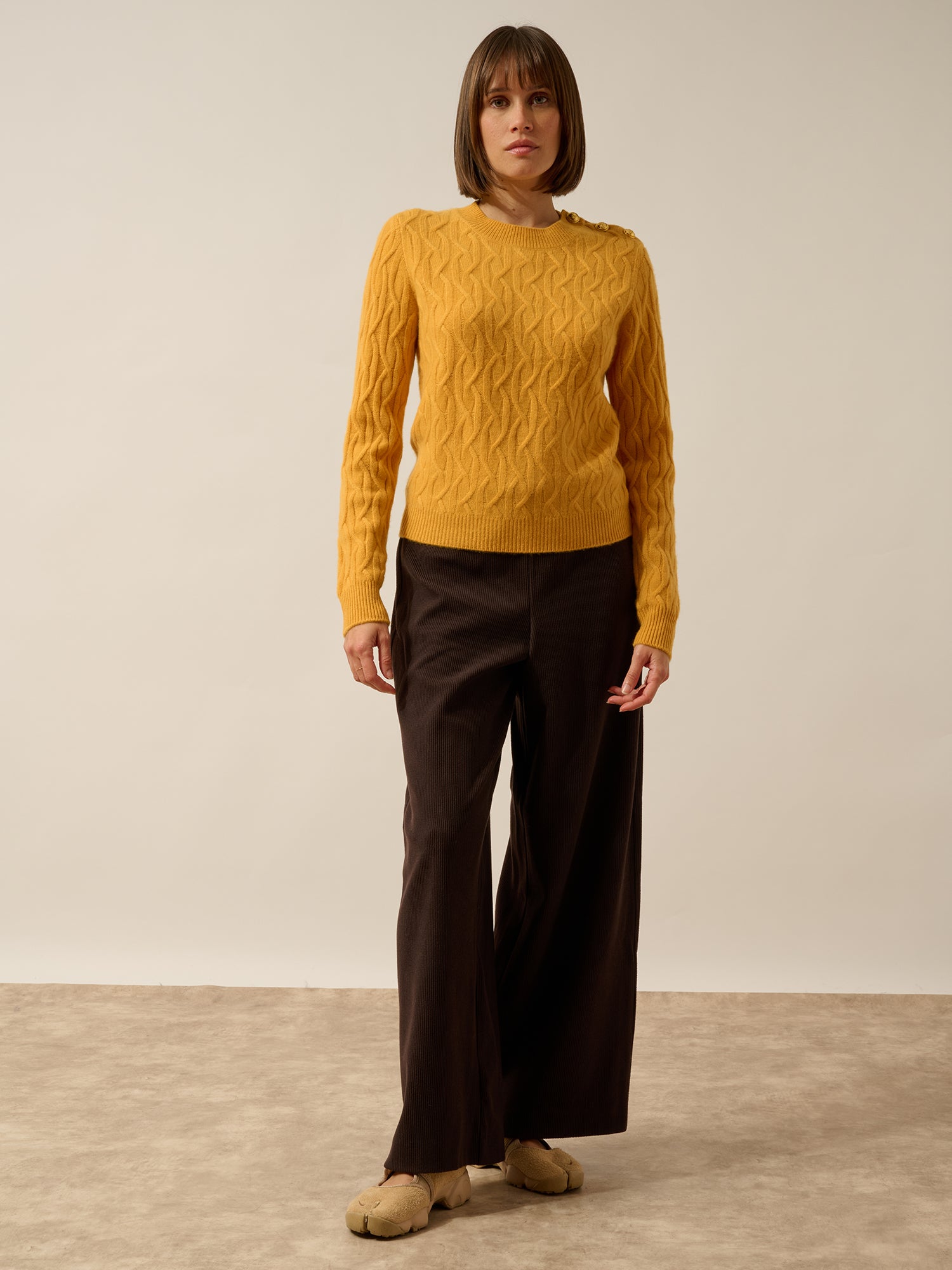 LYND pull col rond curcuma