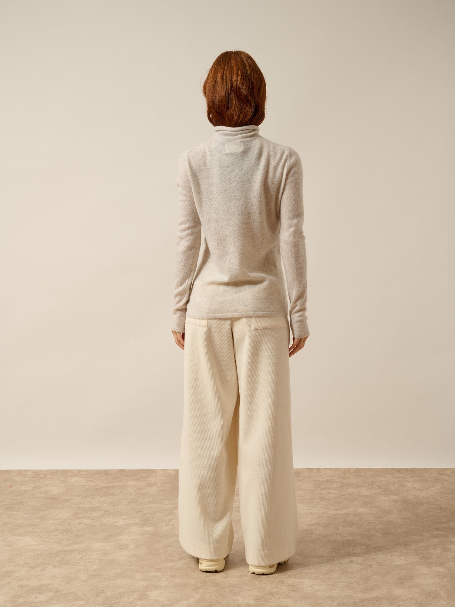 lysandra pull col roulé gris perle chiné