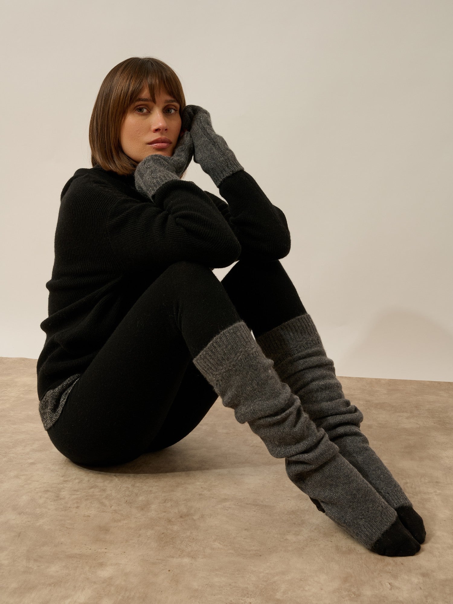 mabel guêtres 4 fils anthracite chiné