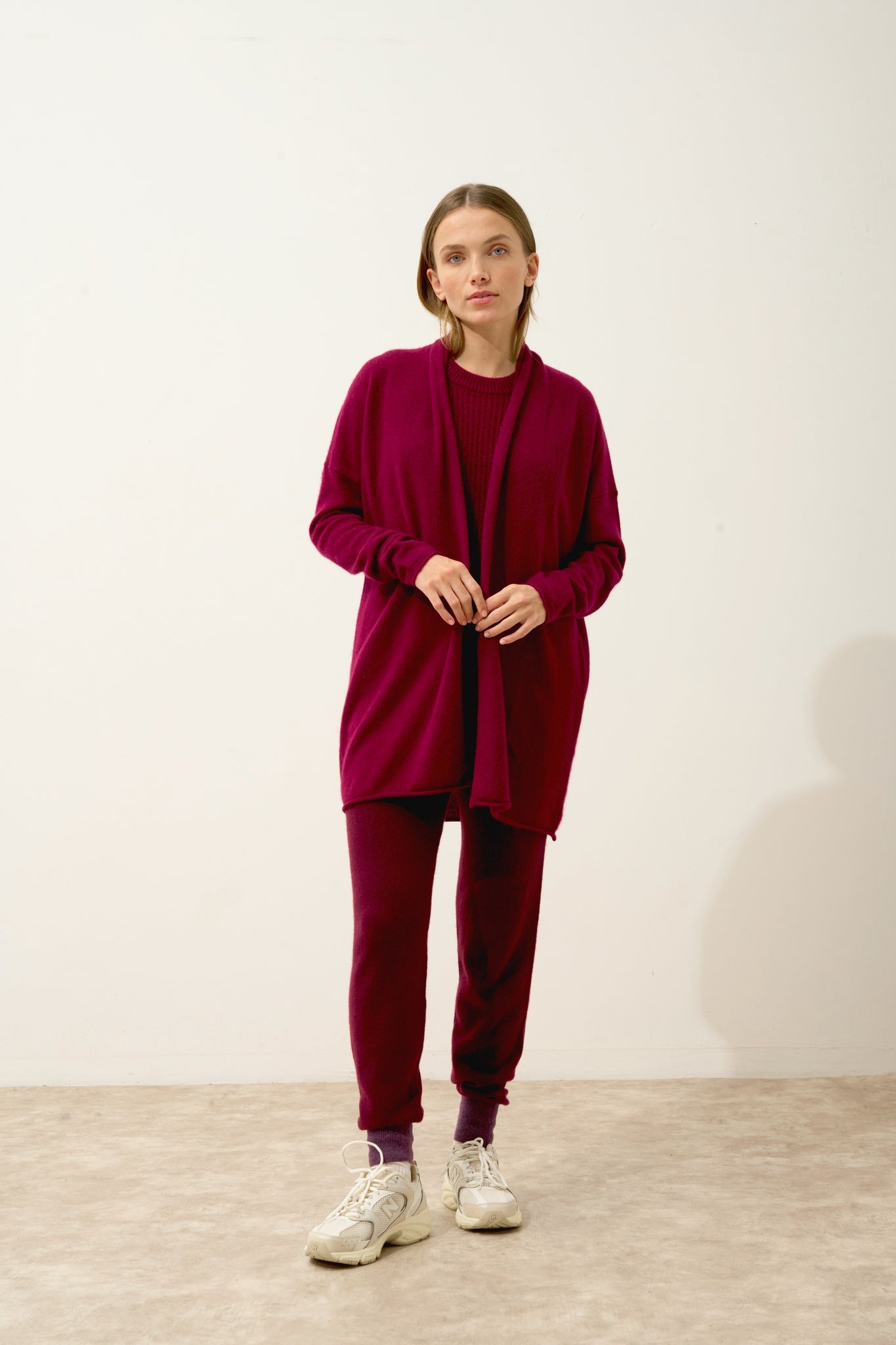 MADDIE gilet col châle bordeaux