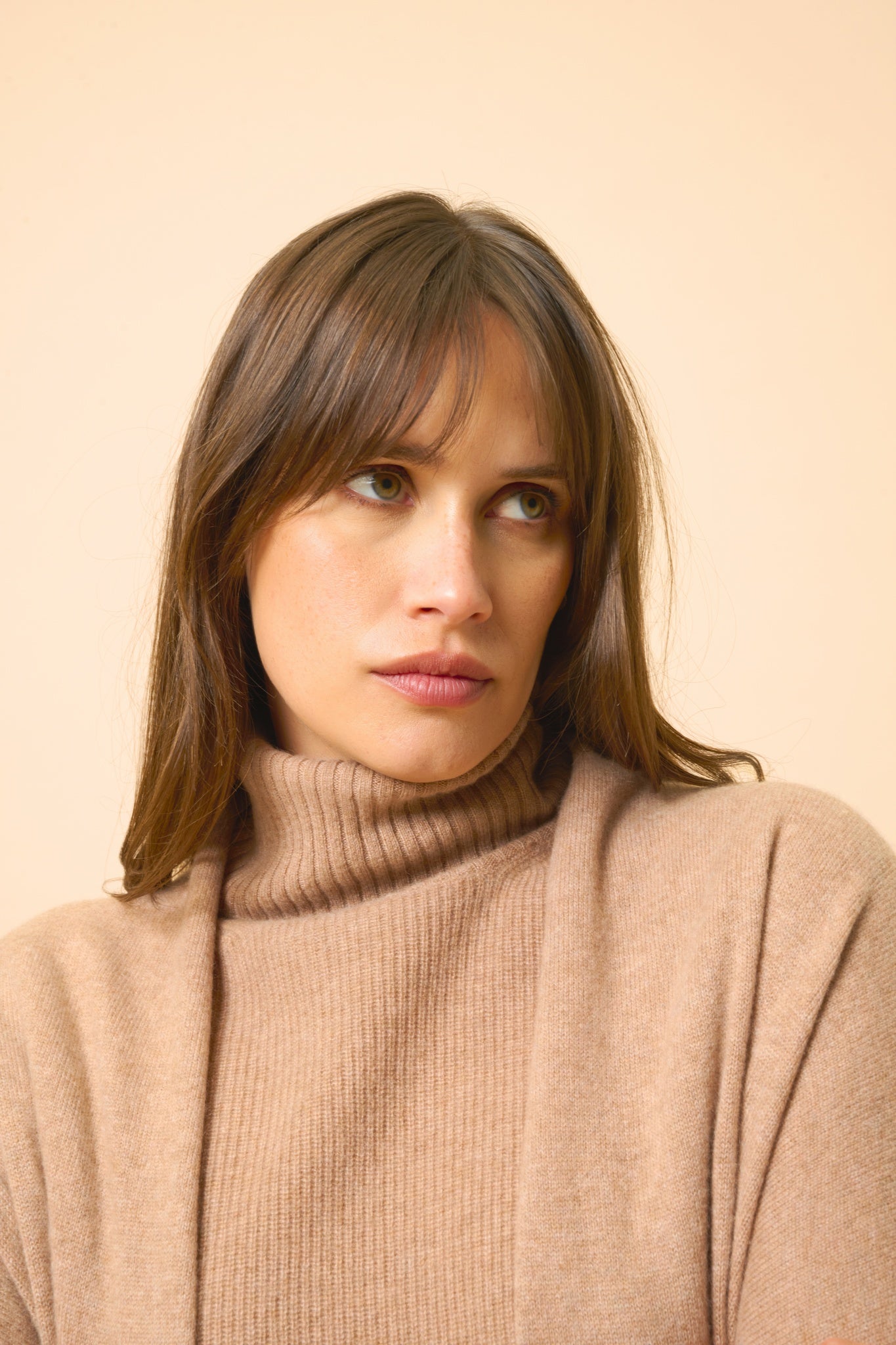 MADDIE shawl-collar cardigan camel mottled