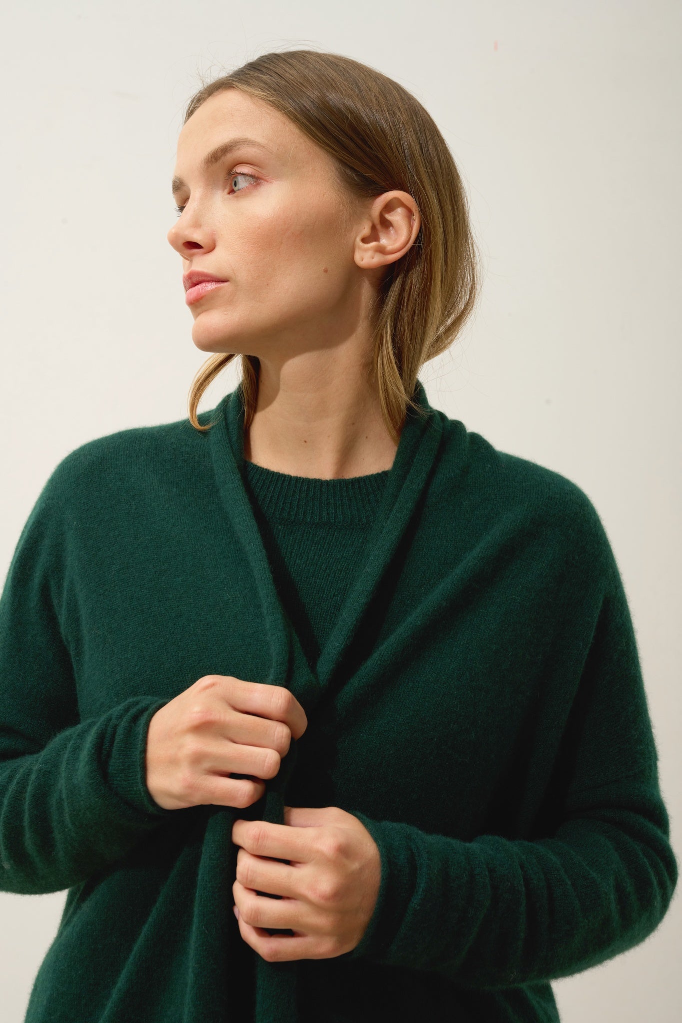 MADDIE cypress shawl-collar cardigan