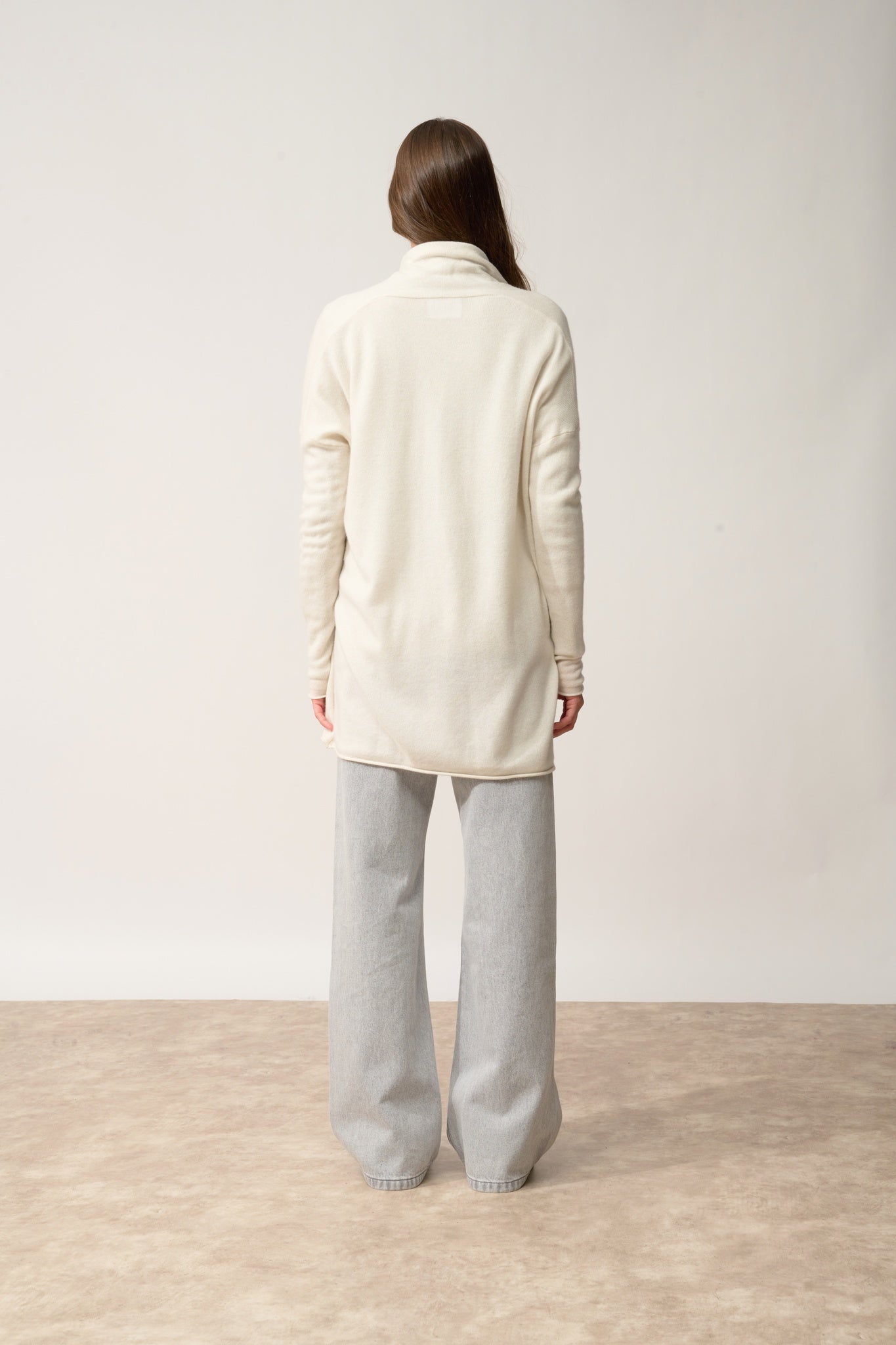 MADDIE gilet col châle ivoire