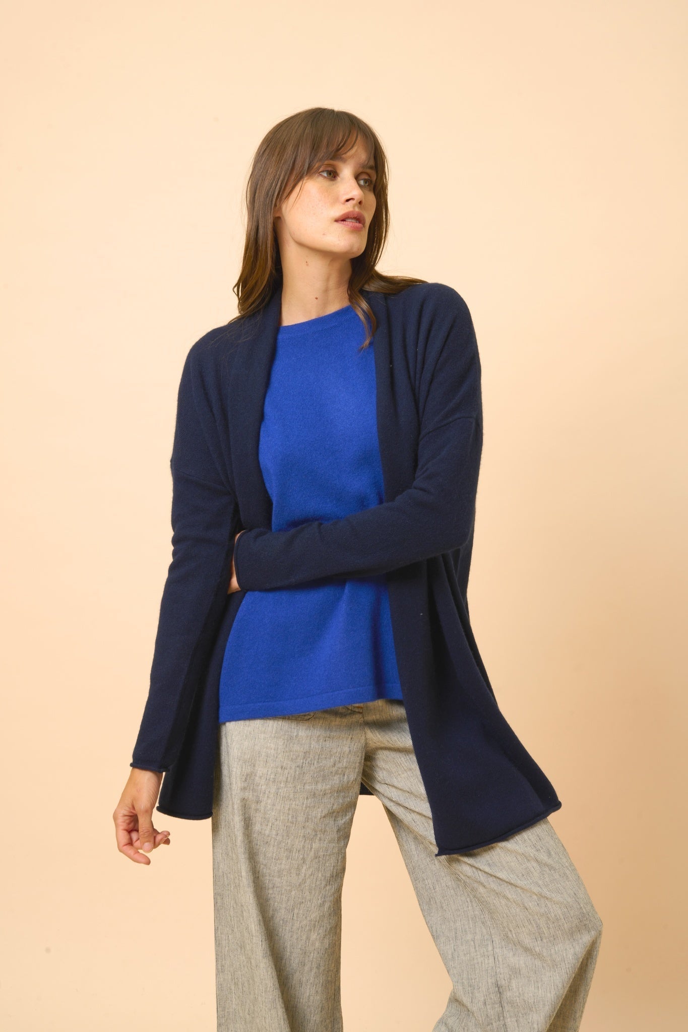 MADDIE gilet col châle navy