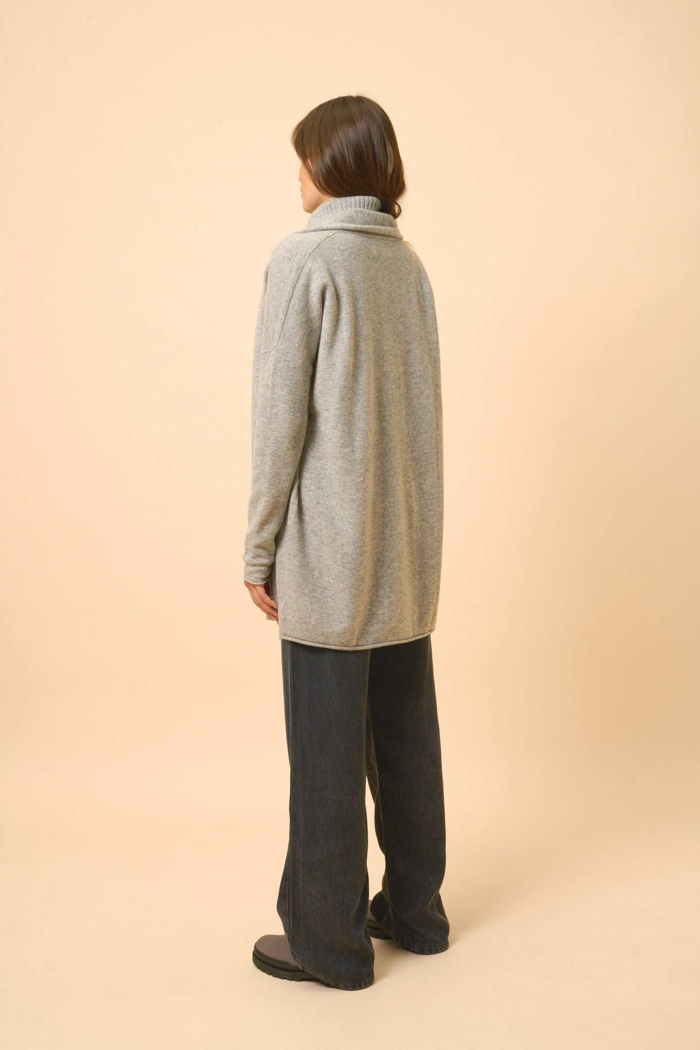 MADDIE shawl-collared cardigan nuage chiné