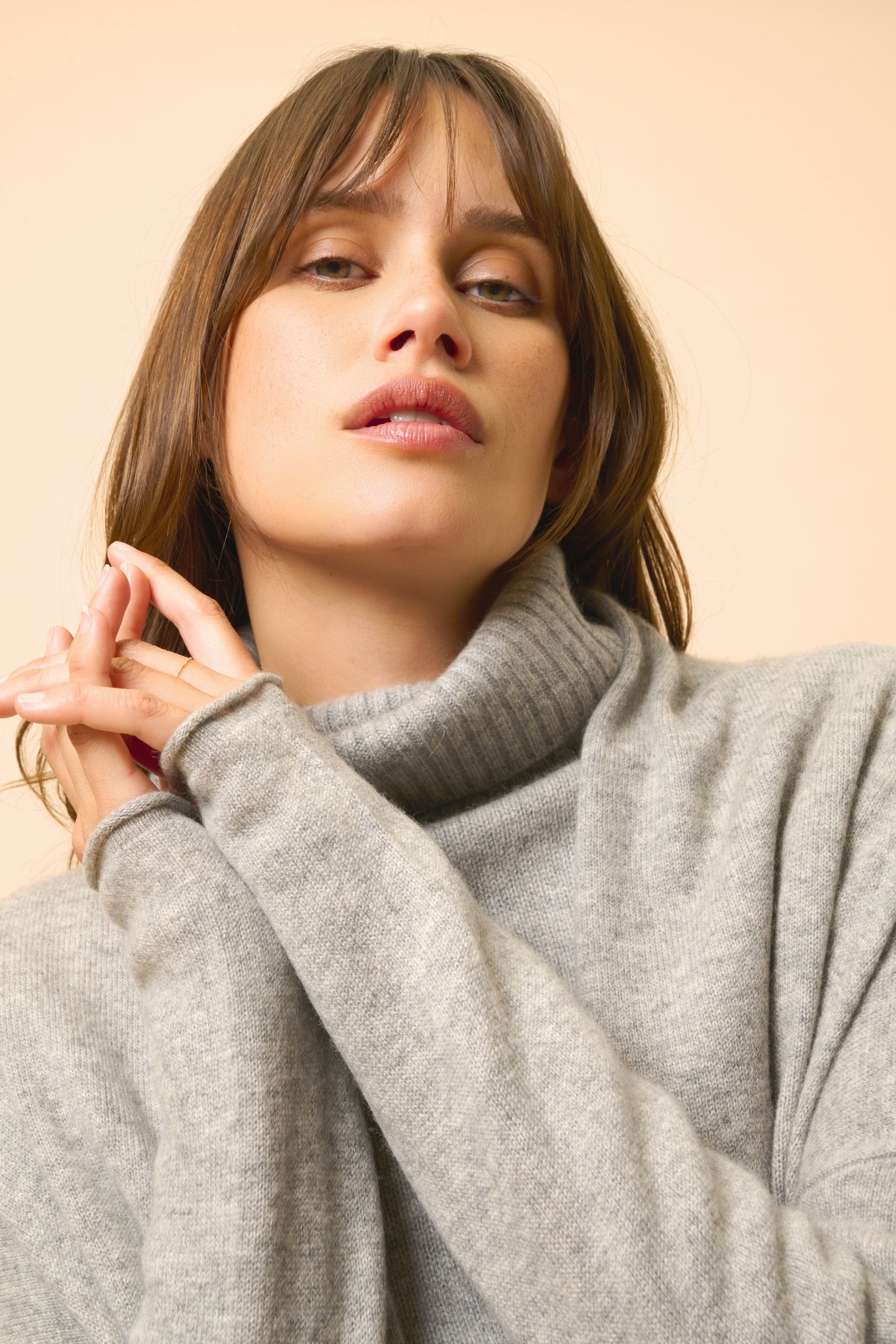 MADDIE shawl-collared cardigan nuage chiné