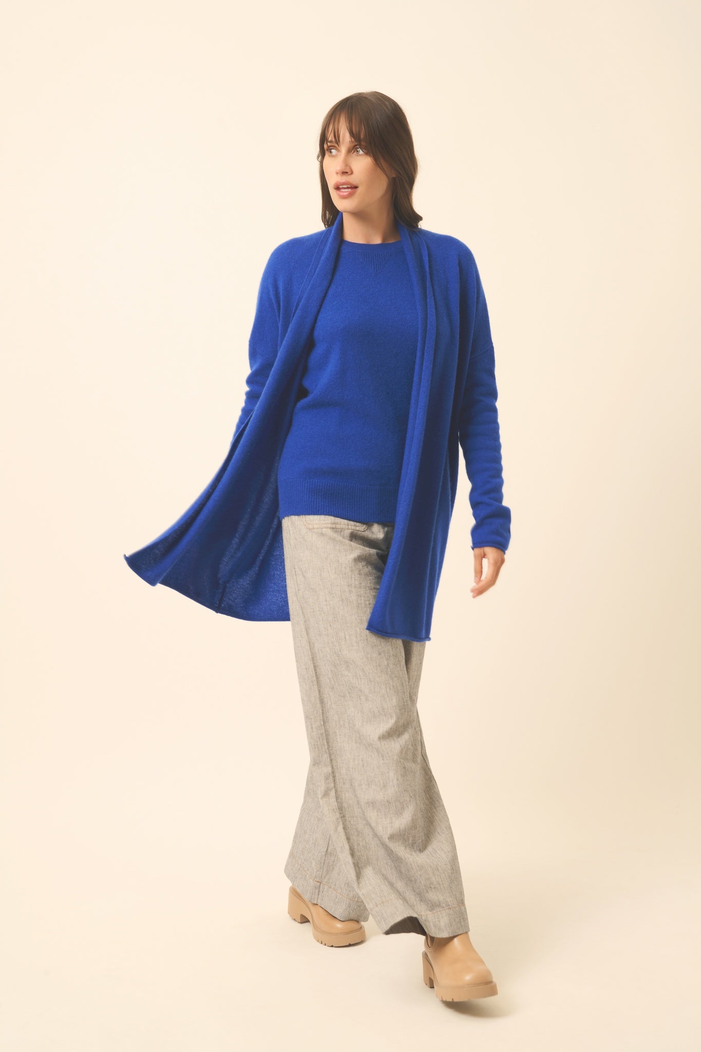MADDIE ultramarine shawl-collar cardigan