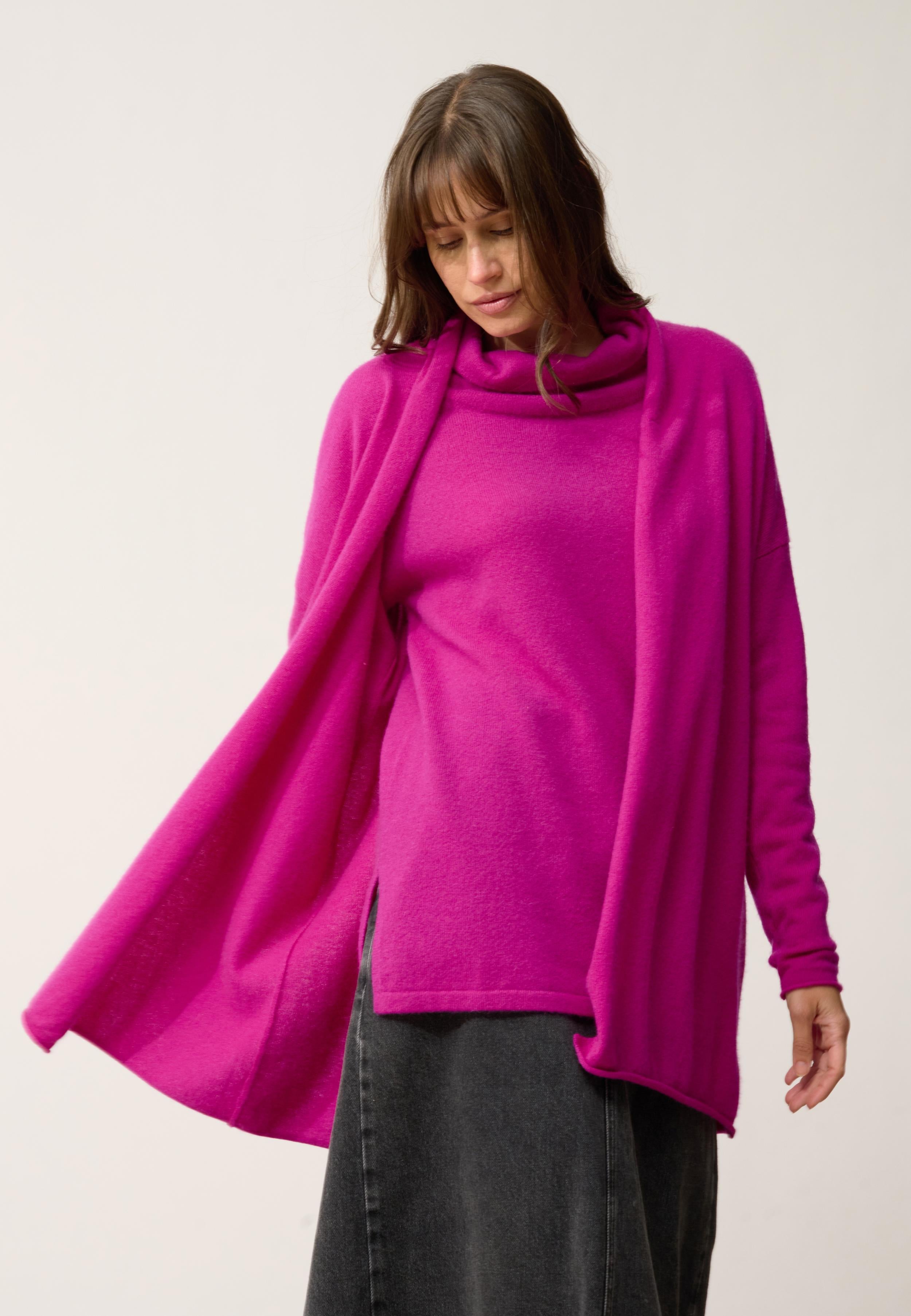 MADDIE shawl-collared cardigan in violet
