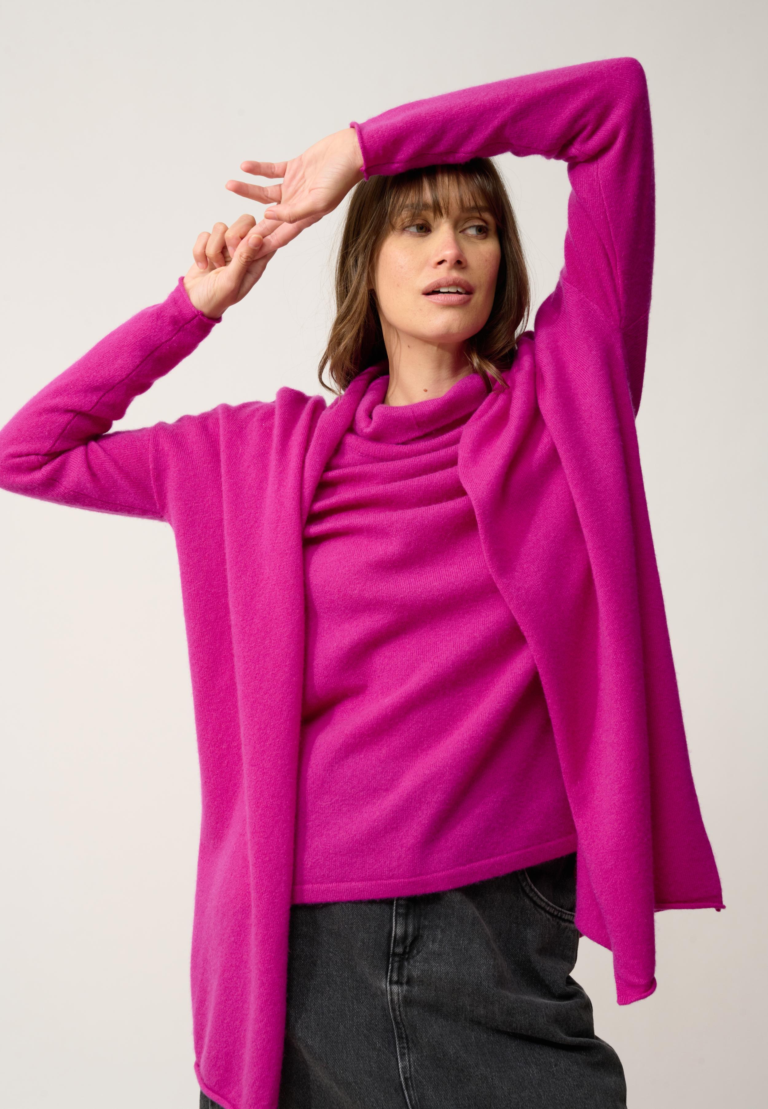 MADDIE shawl-collared cardigan in violet