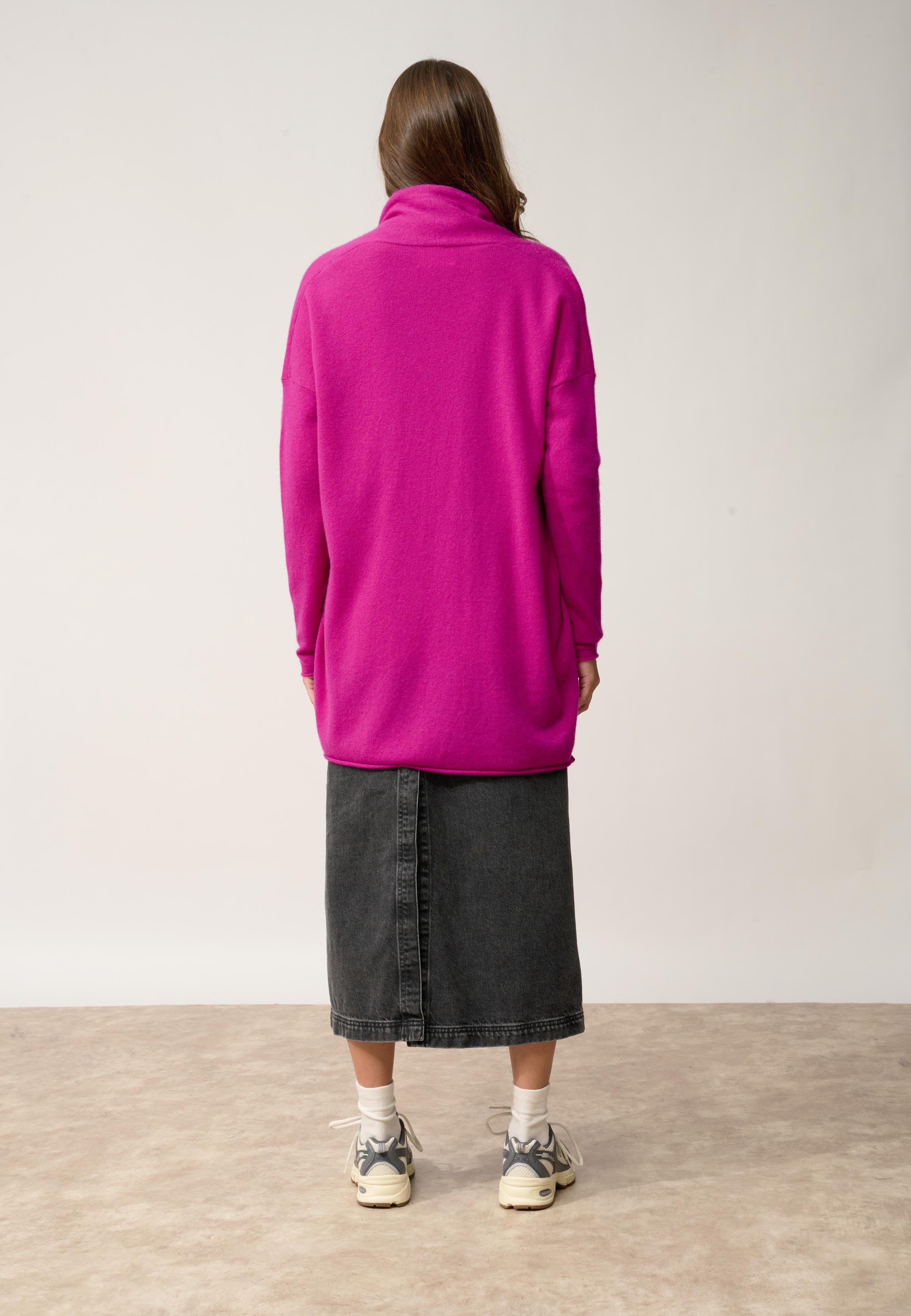 MADDIE shawl-collared cardigan in violet