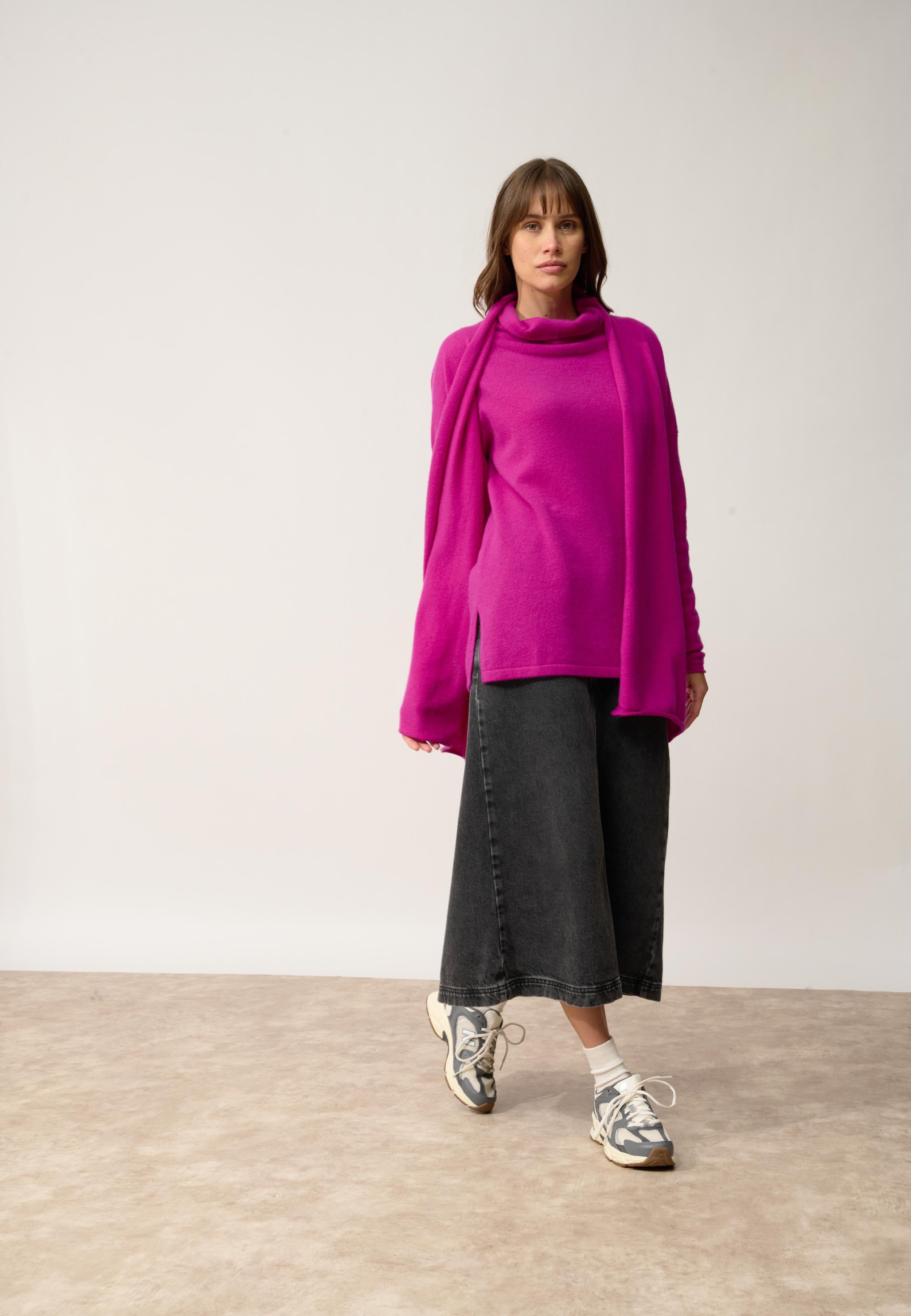 MADDIE shawl-collared cardigan in violet