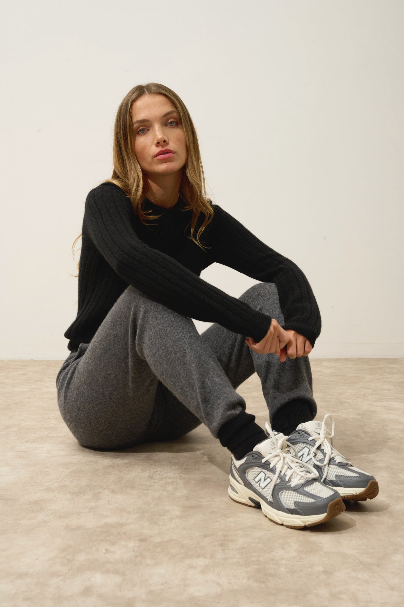 MARCELINE jogging bi-color anthracite chiné/noir