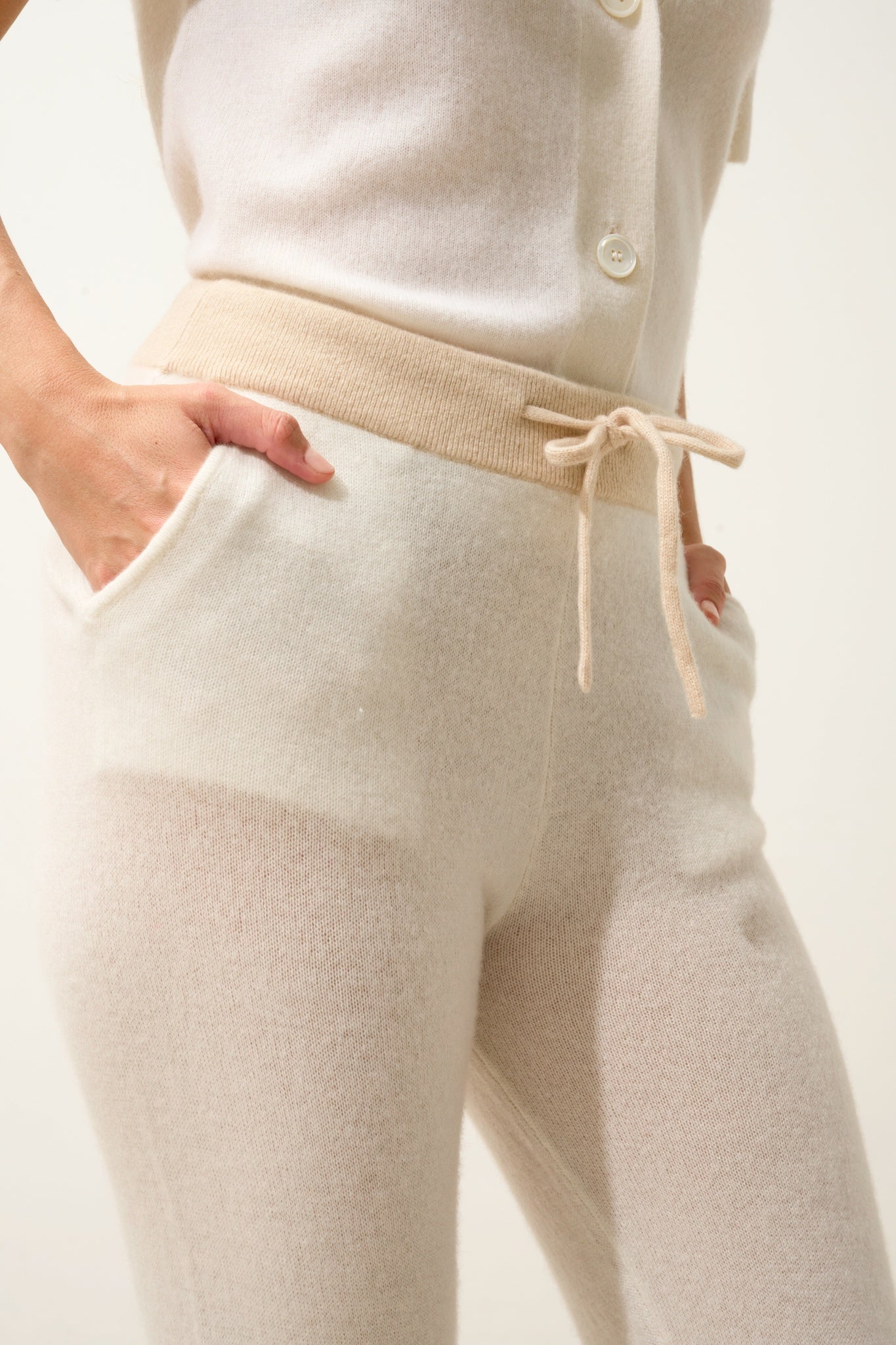 MARCELINE jogging bi-color sable/ivoire