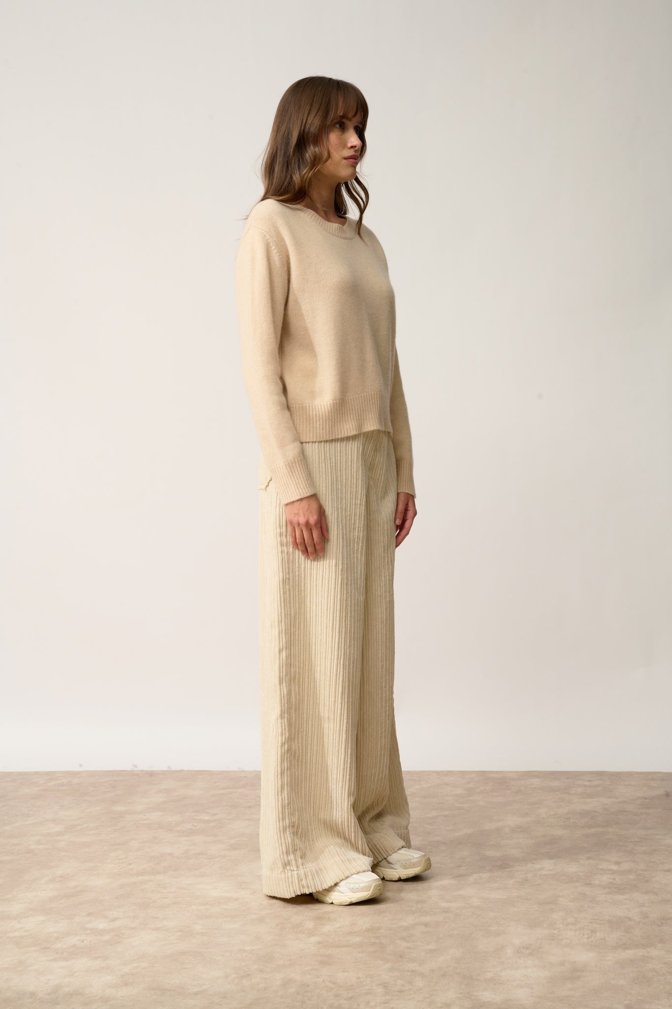 MARGAUX pull col rond sable