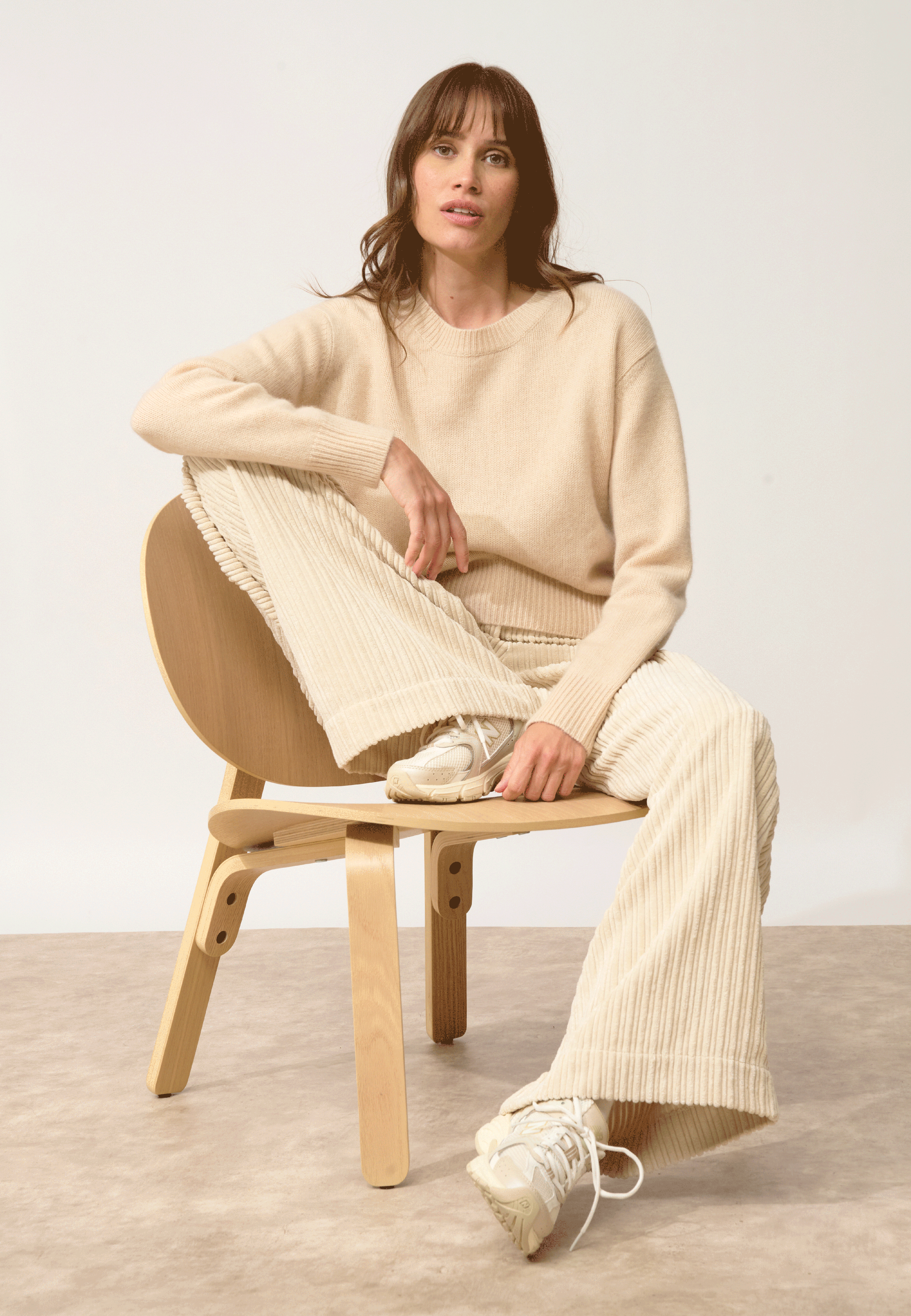 MARGAUX pull col rond sable
