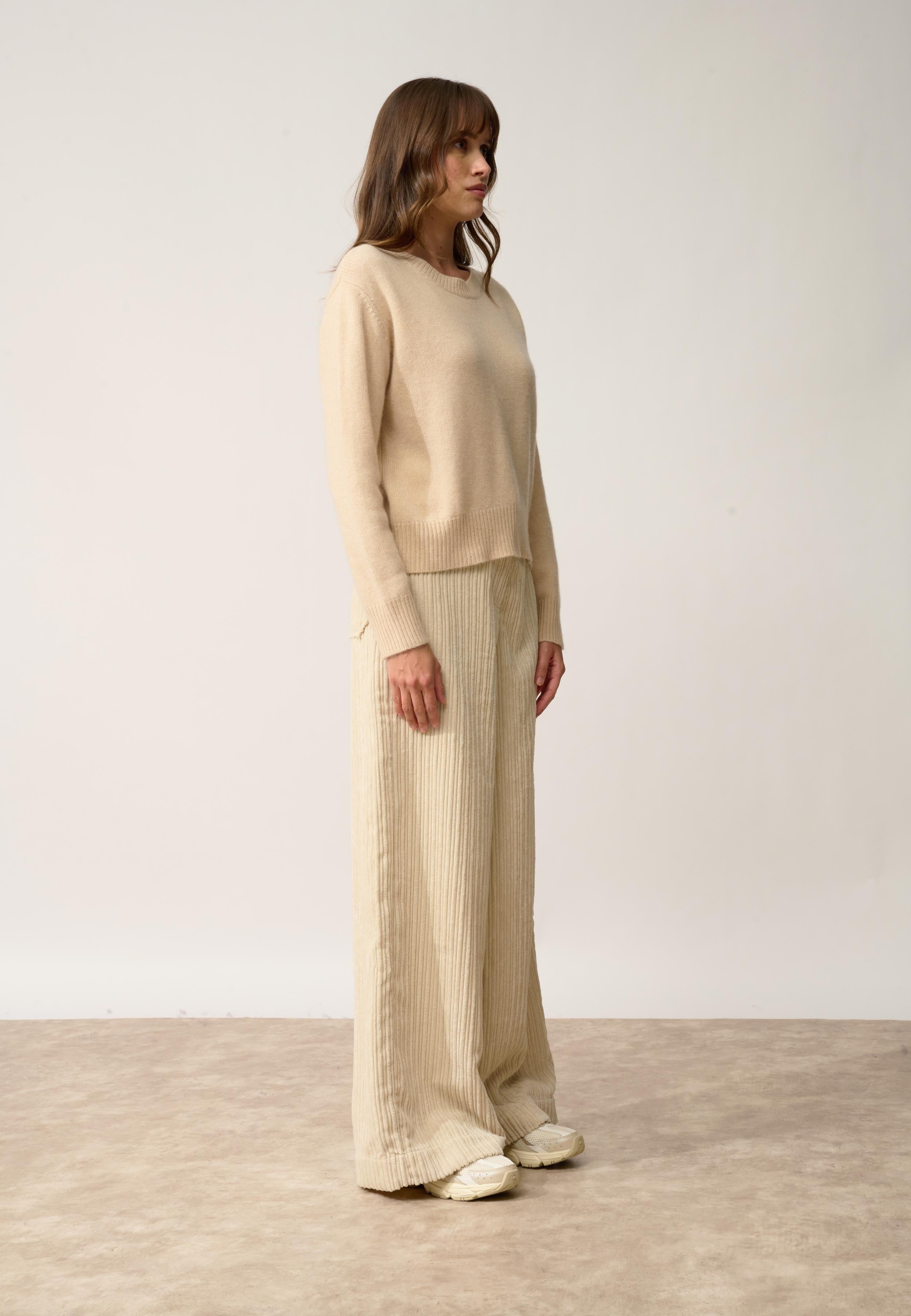 MARGAUX pull col rond sable