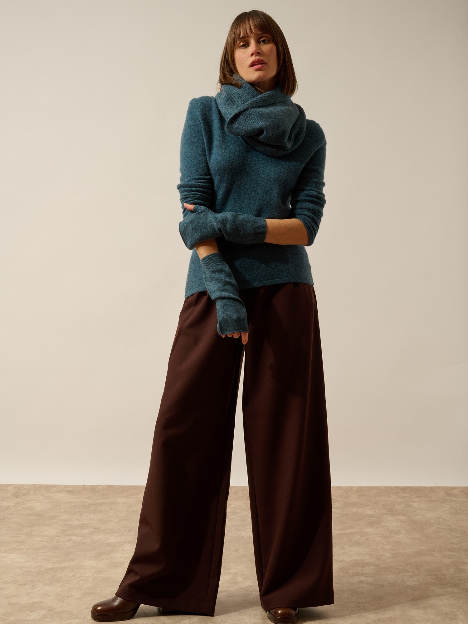 marina tour de cou 4 fils vert canard chiné