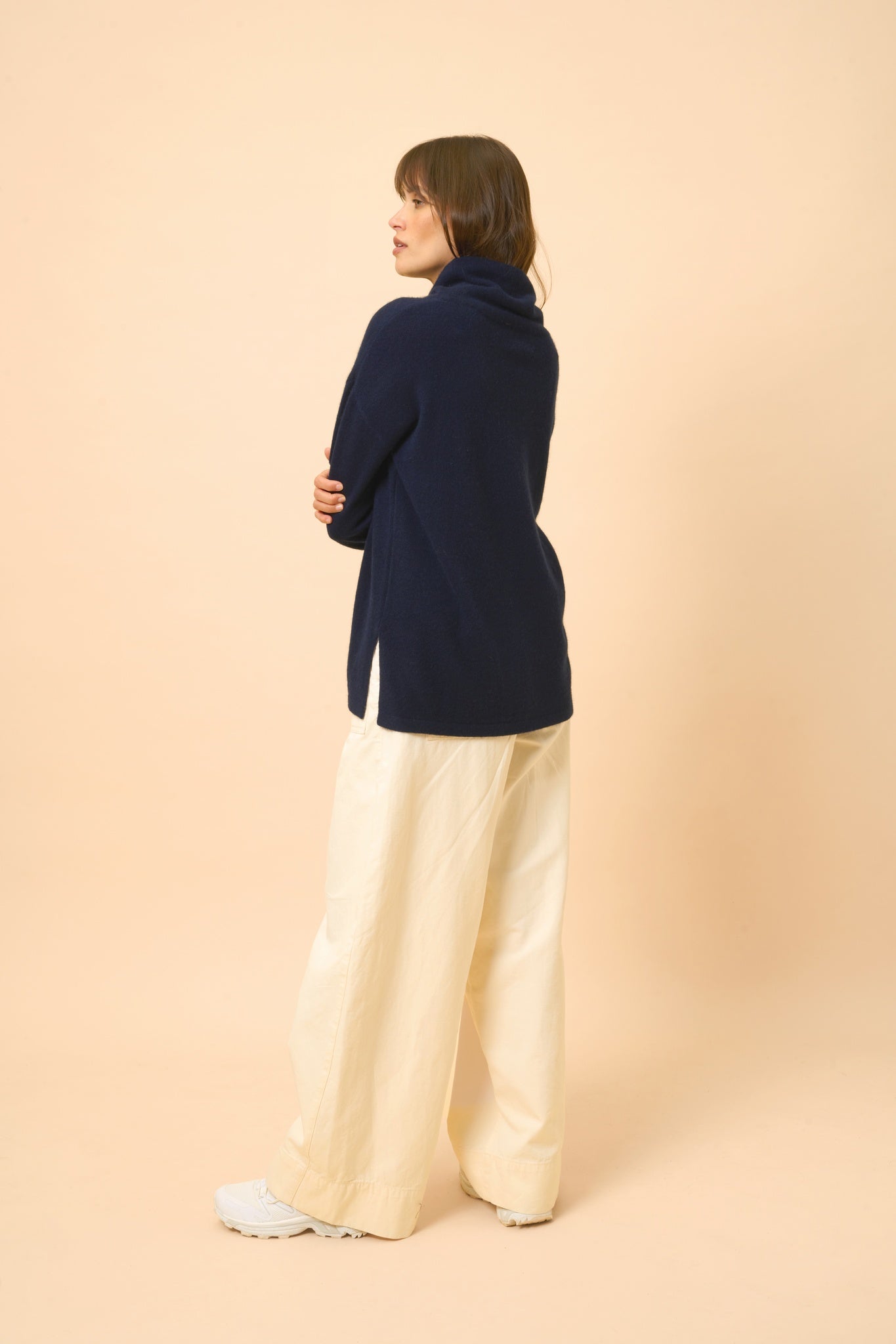 MELROSE pull col montant navy