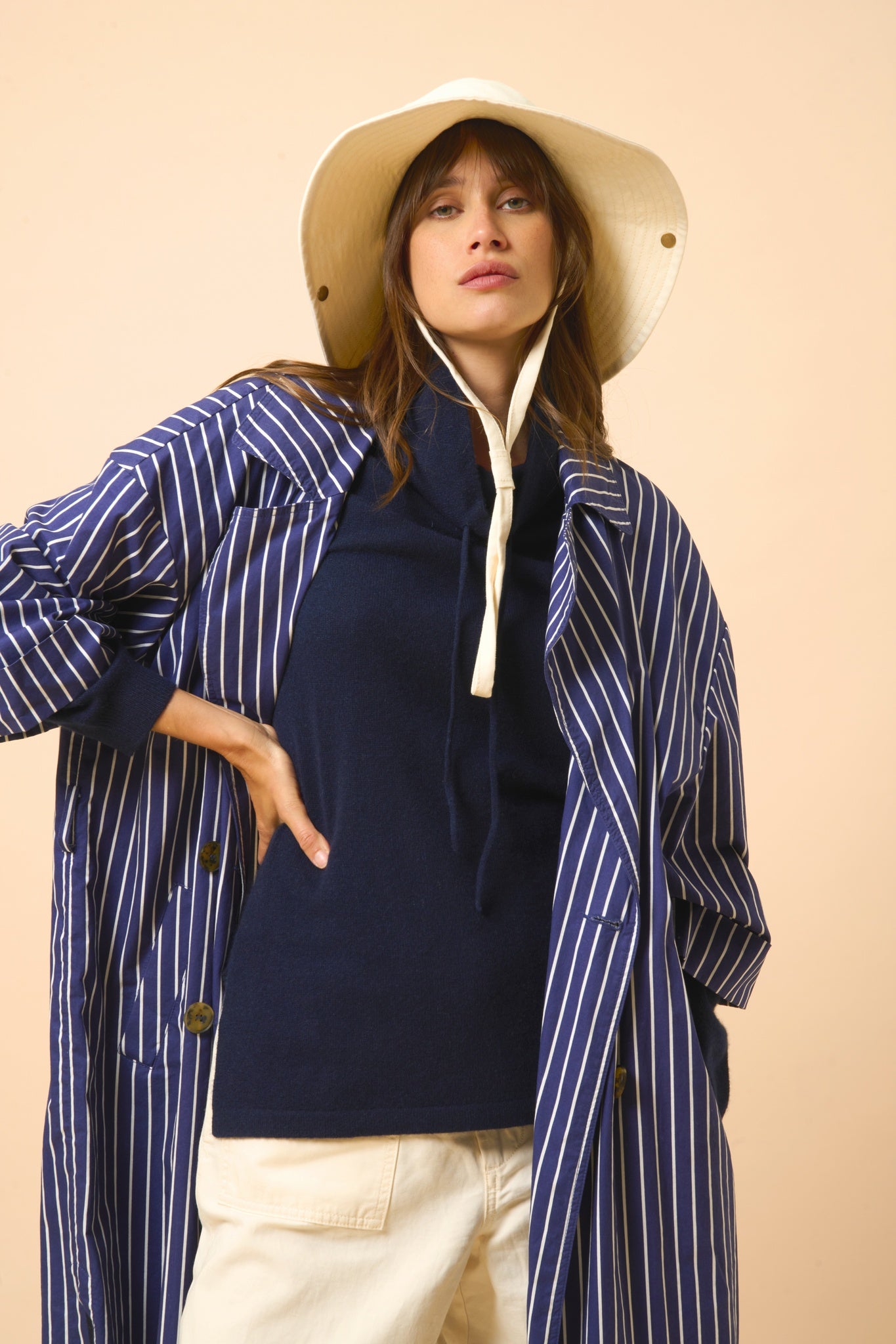 MELROSE pull col montant navy