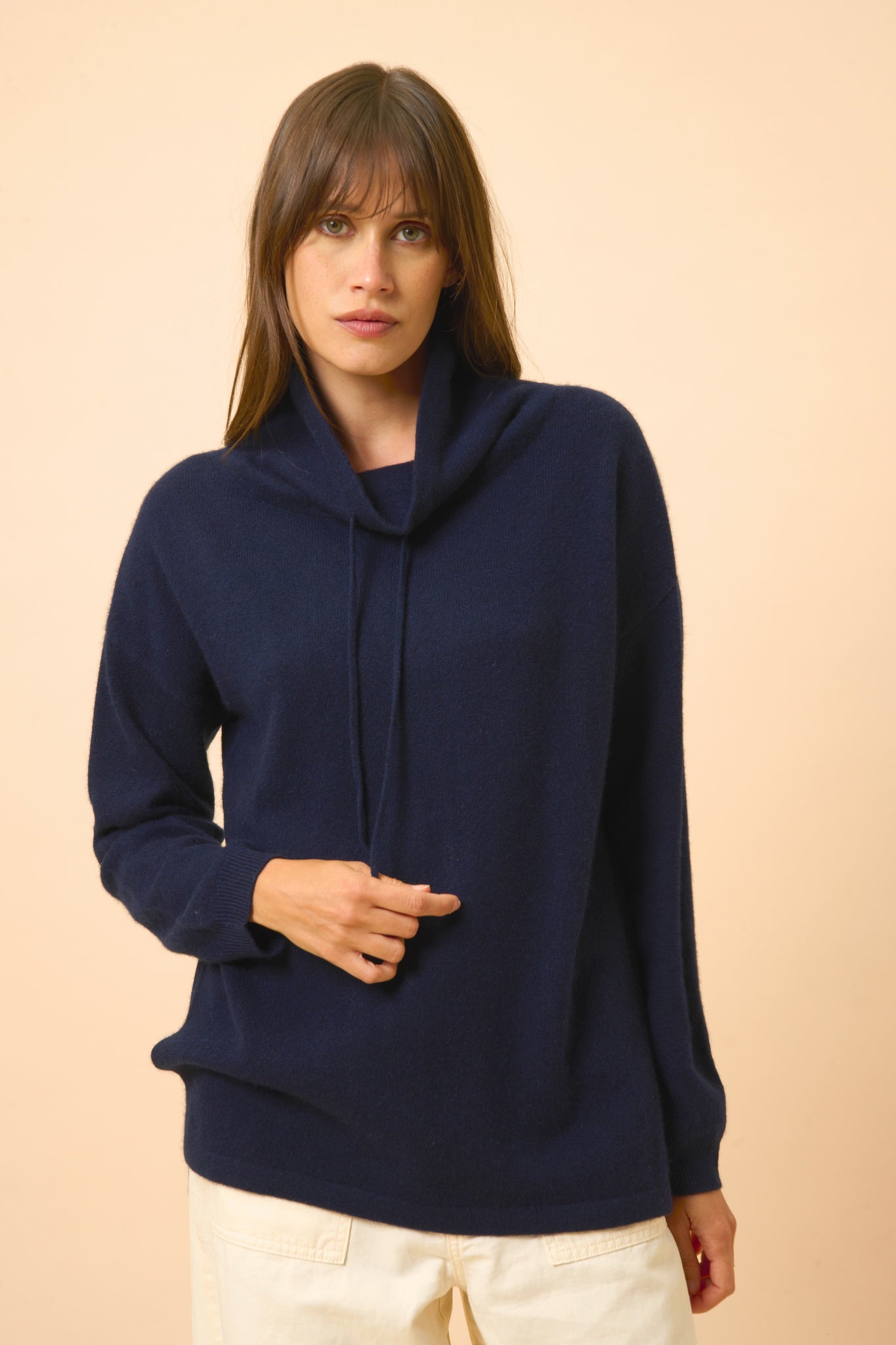 MELROSE pull col montant navy