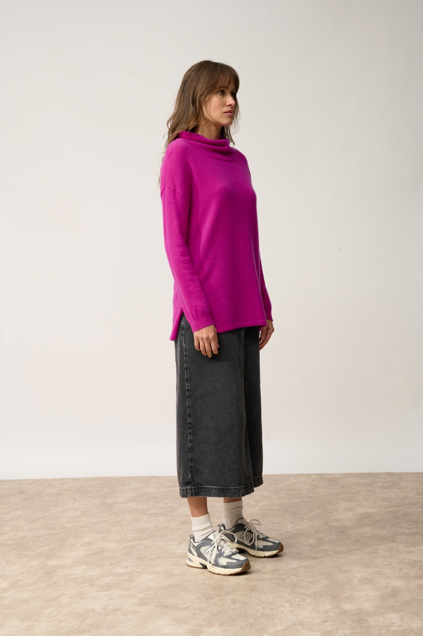 MELROSE pull col montant violine