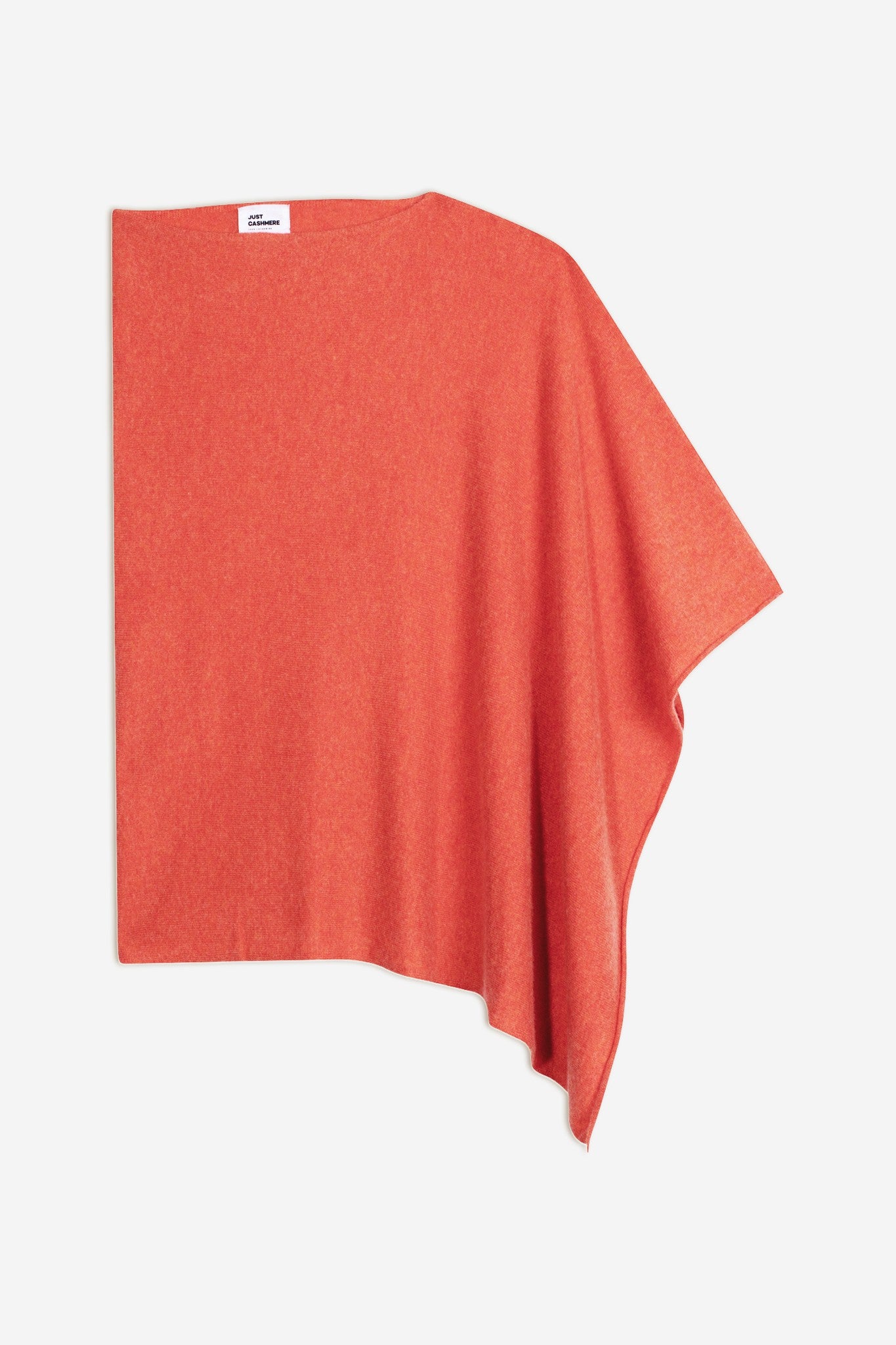 meredith poncho col bateau orange chiné
