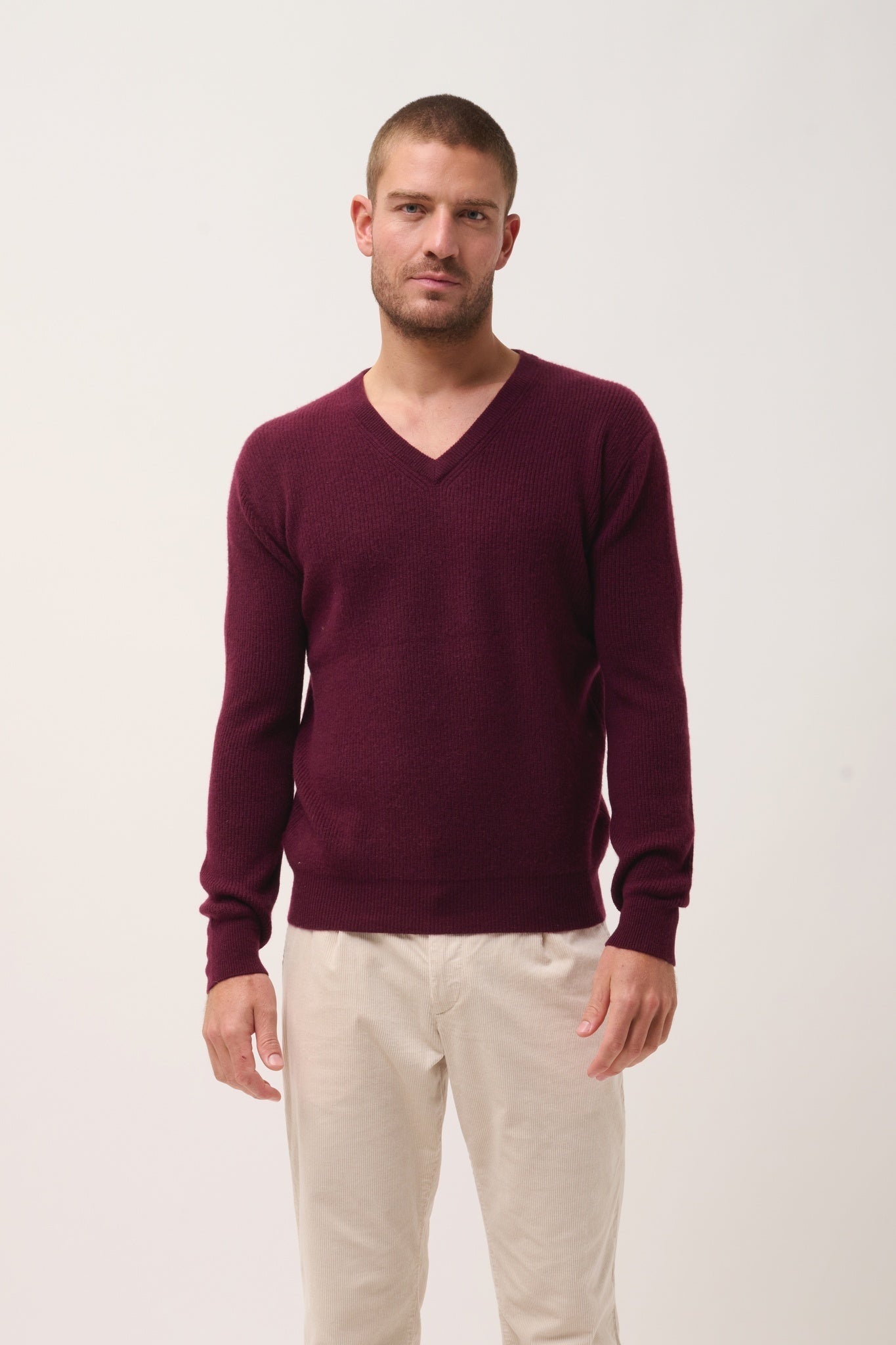 MEVRON pull col v mûre