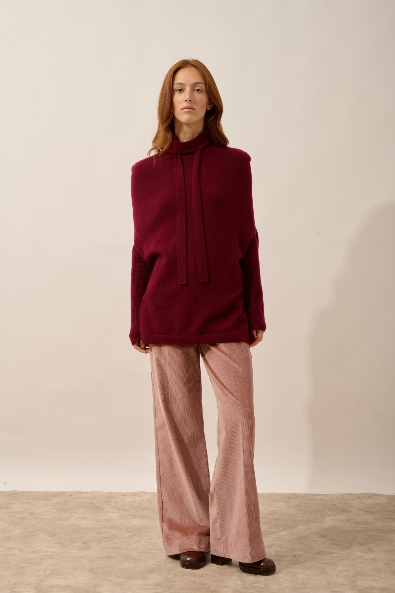 MIAMAR cape col rond cordon coulissant bordeaux