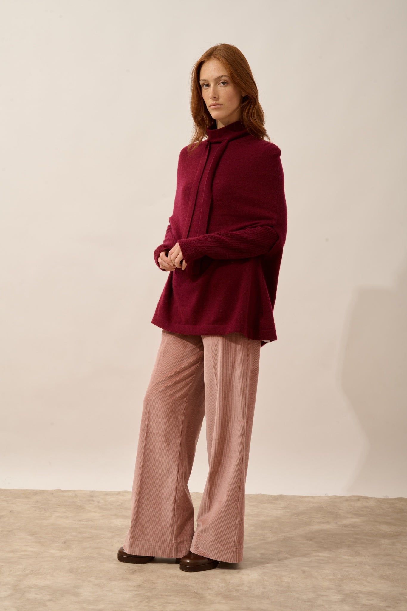 MIAMAR cape col rond cordon coulissant bordeaux